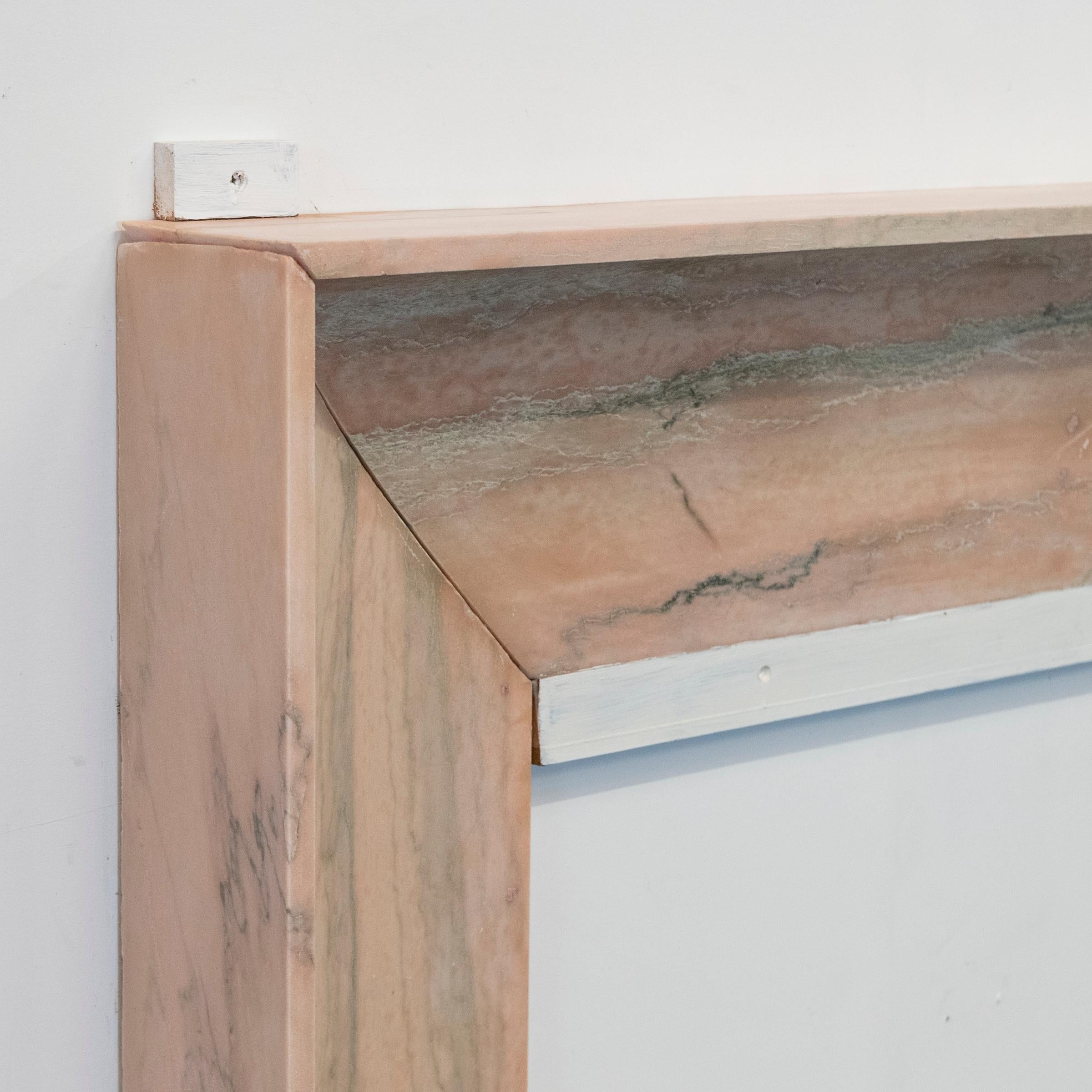 Contemporary Bolection Fireplace Surround in Reclaimed Pink Marble PRODUCT ID: WHIMSICAL For Sale