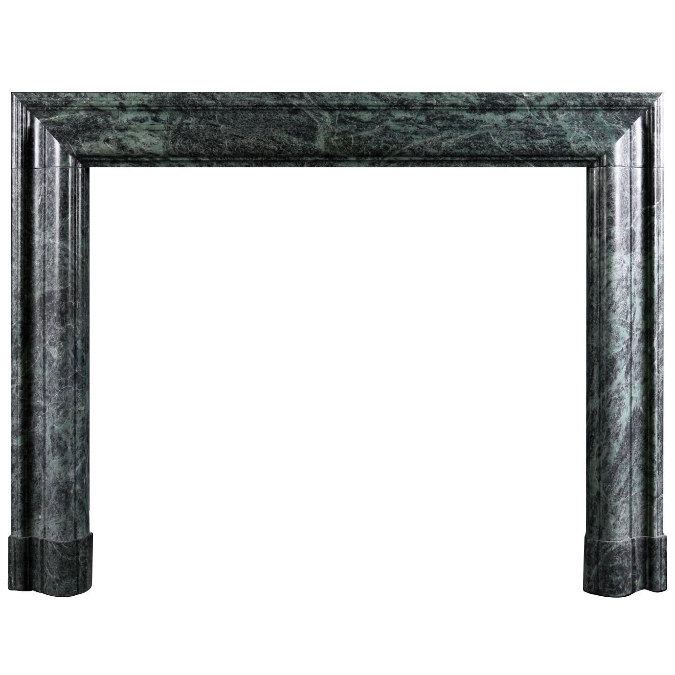Bolection Mantel Piece in Dark Green Marble For Sale