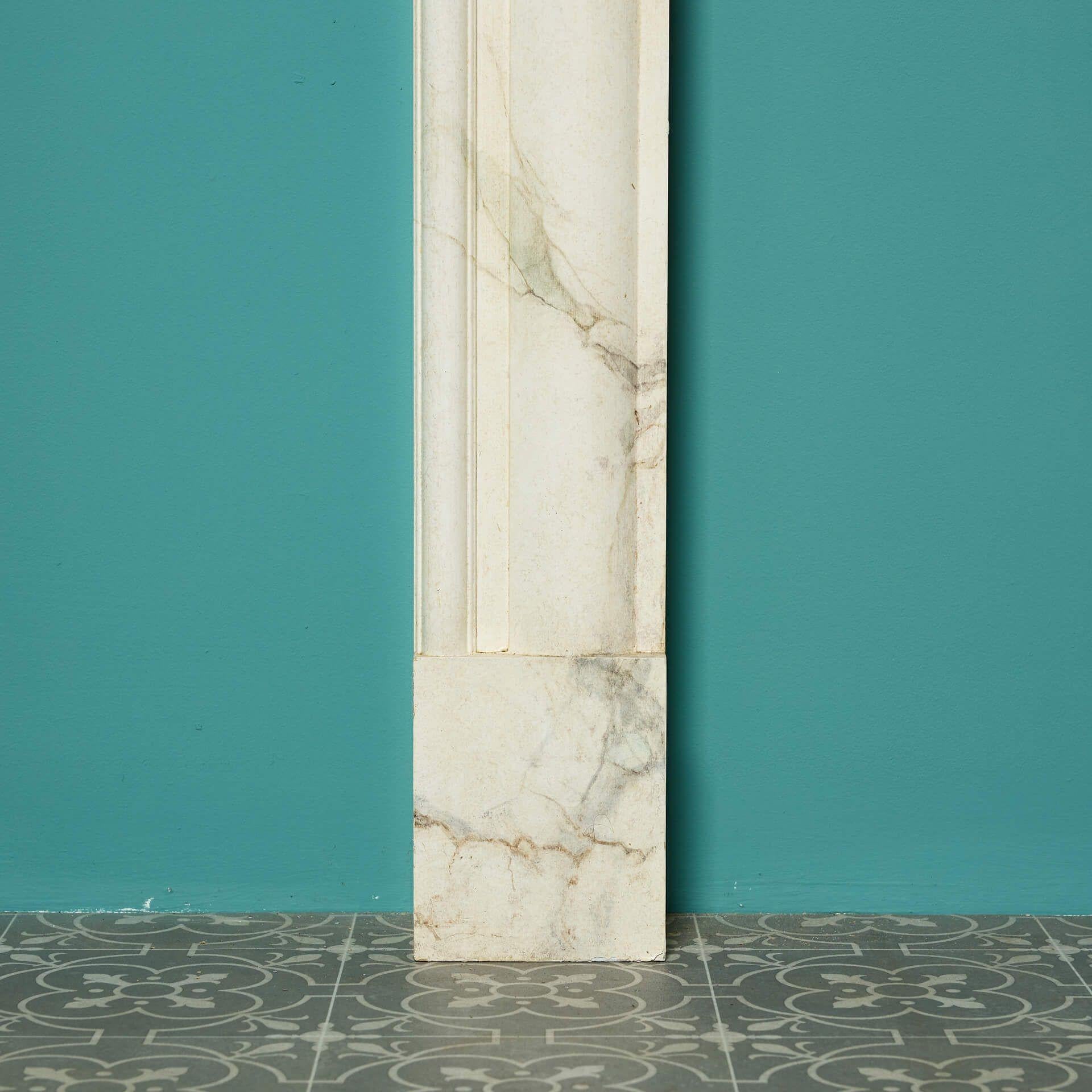 20th Century Bolection Style Marble Effect Fire Mantel For Sale