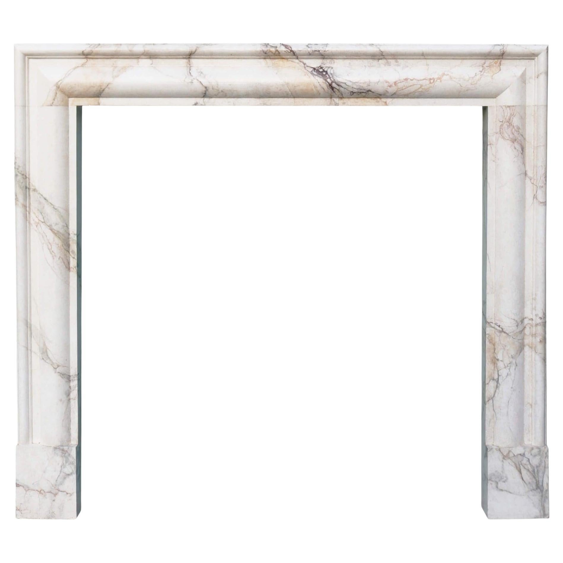 Bolection Style Marble Effect Fire Mantel For Sale