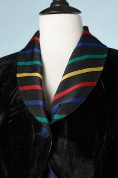 Boléro and dress ensemble with black velvet and stripes  Popy Moreni