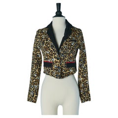 Boléro jacket with animal print on and black collar JC/DC