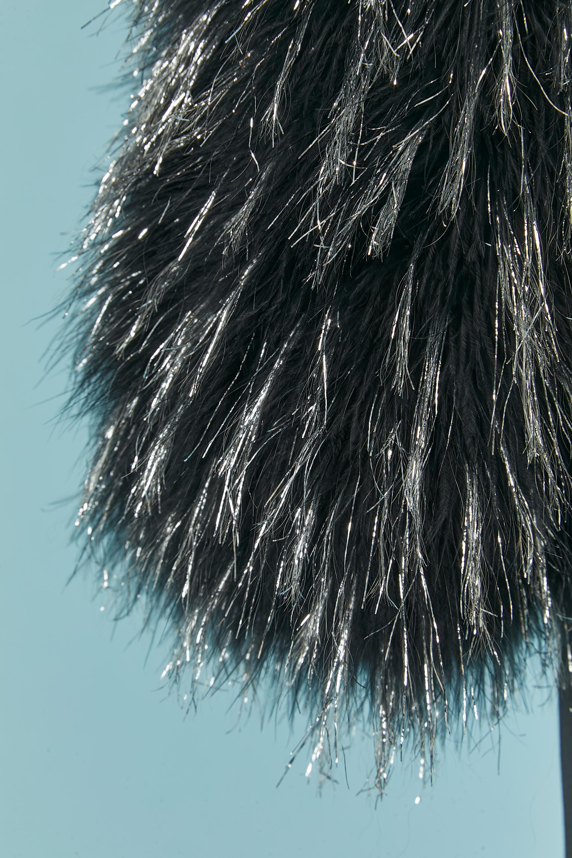 boléro made of black feather and silver thread In Excellent Condition For Sale In Saint-Ouen-Sur-Seine, FR