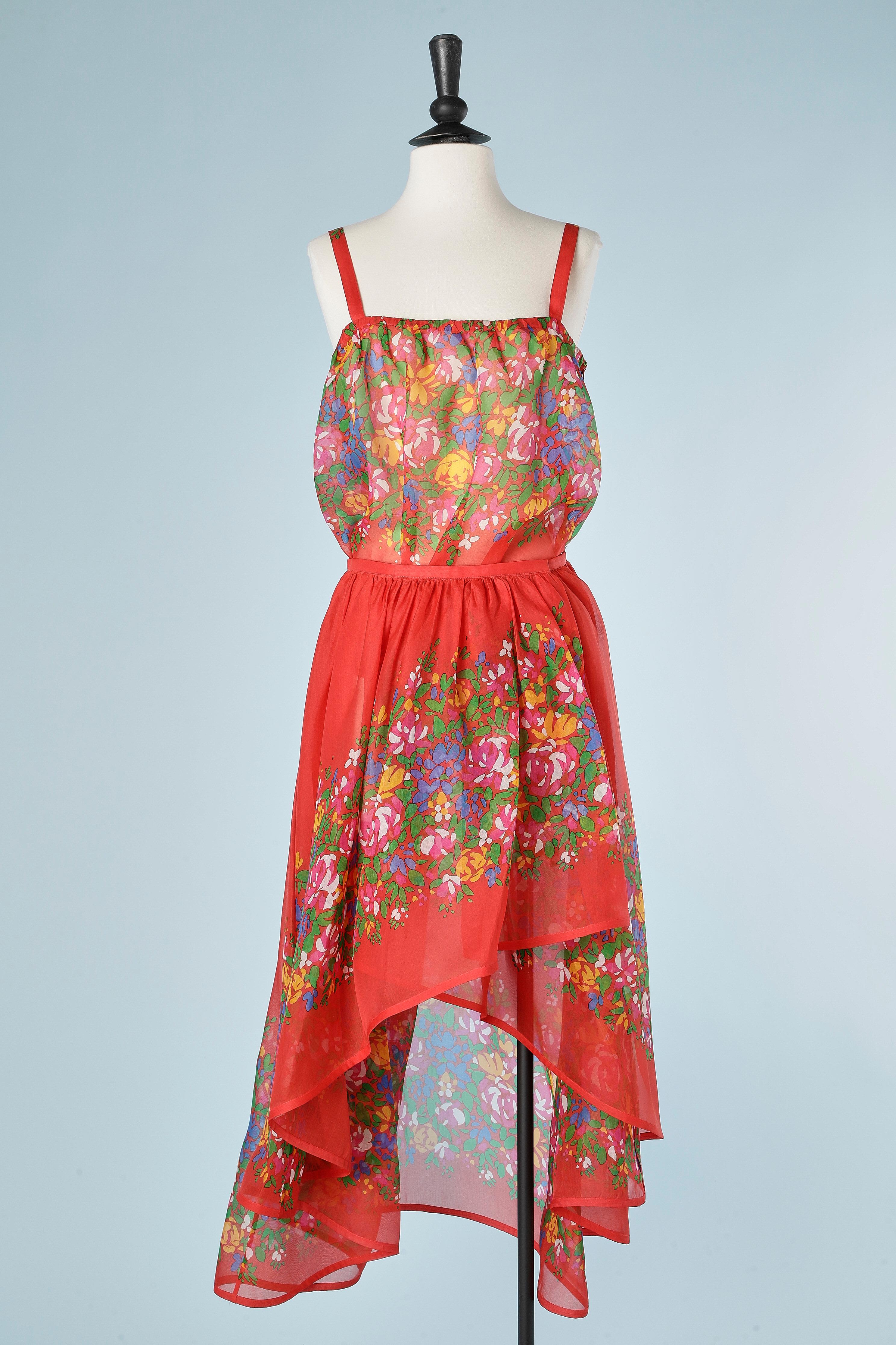 Women's Boléro, top and wrap skirt in printed silk Yves Saint Laurent Rive Gauche SS1990 For Sale