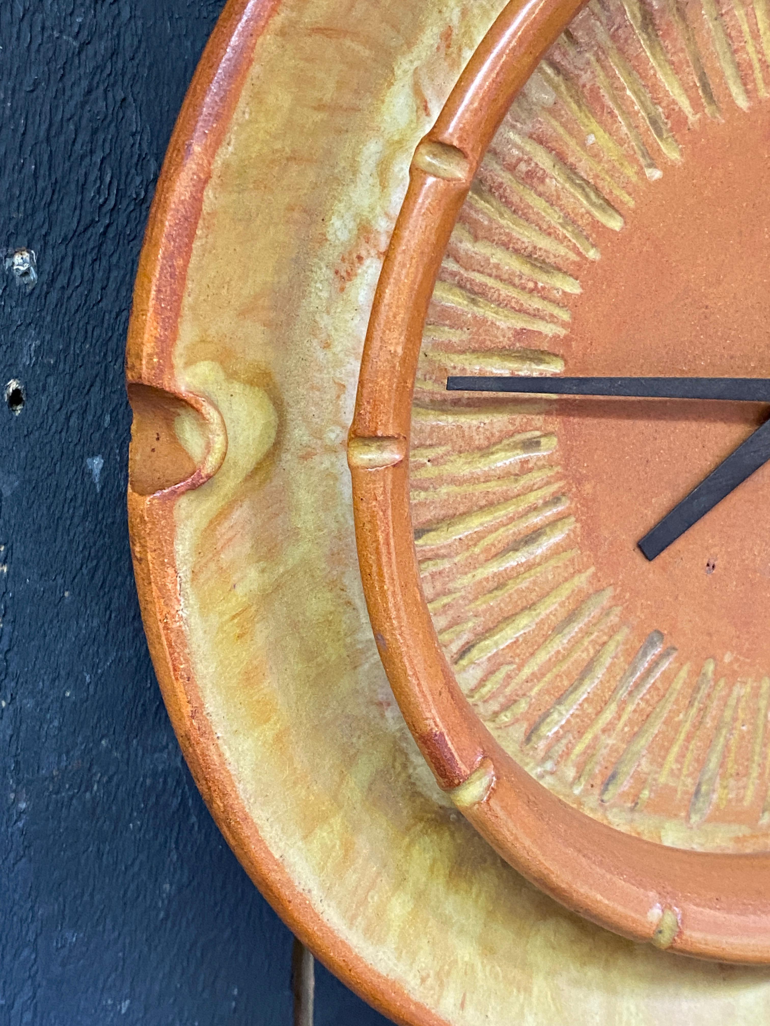 Mid-20th Century Boleslaw Danikowski (1928-1979) ceramic wall clock circa 1960/1970 For Sale