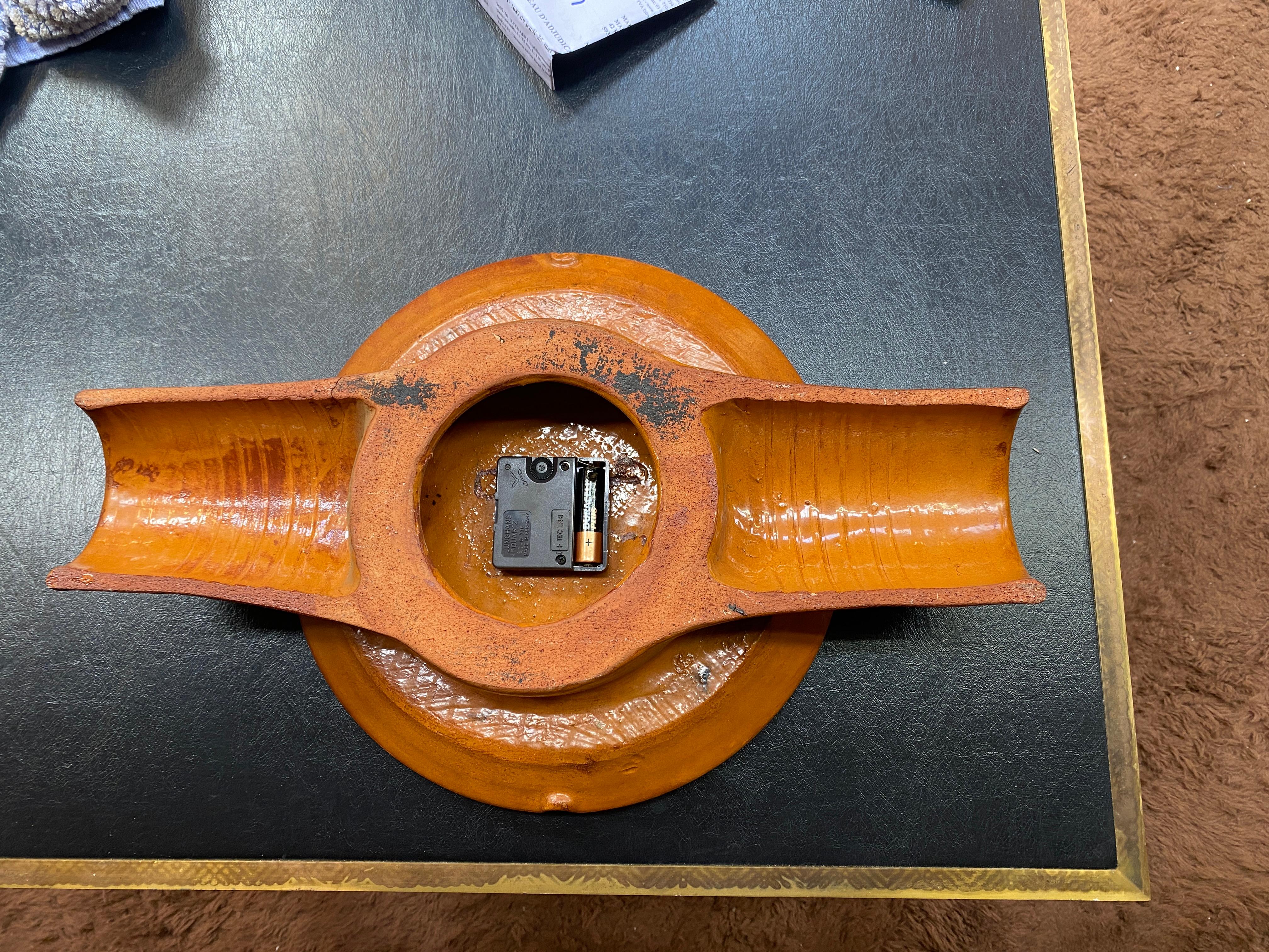 Ceramic Boleslaw Danikowski (1928-1979) ceramic wall clock circa 1960/1970 For Sale