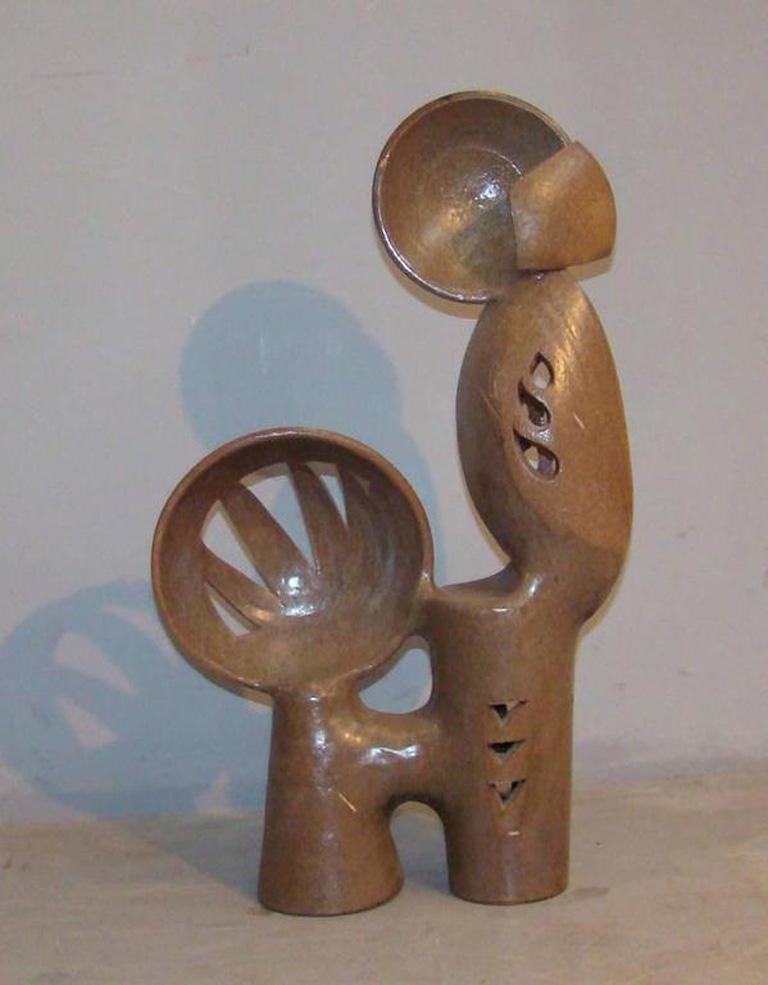 Sculpture en céramique émaillée haute de Boleslaw Danikowski, France, 1950 Bon état - En vente à Mouscron, WHT