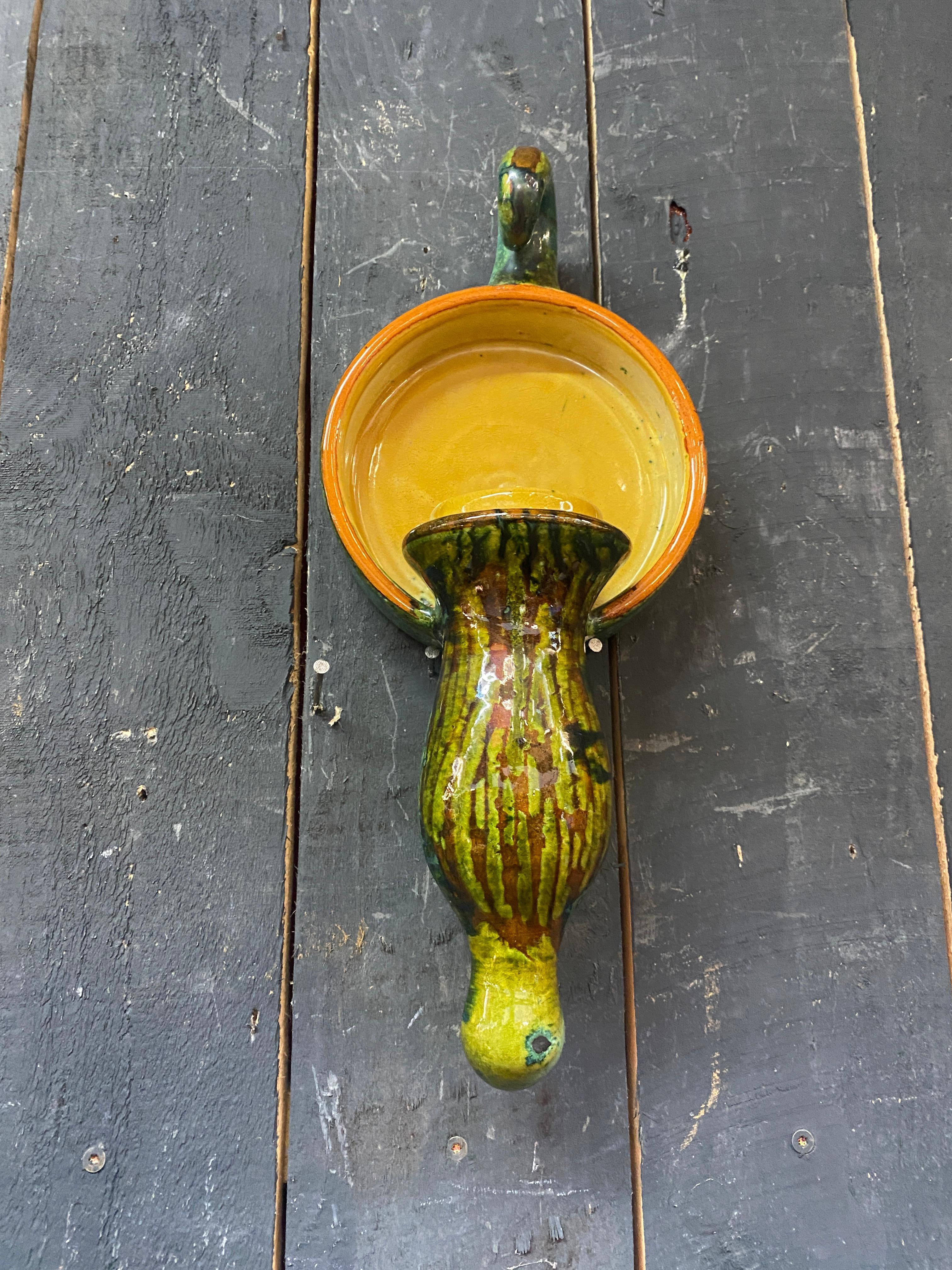 Boleslaw Danikowski ceramic wall lamp, France, 1960 For Sale 3