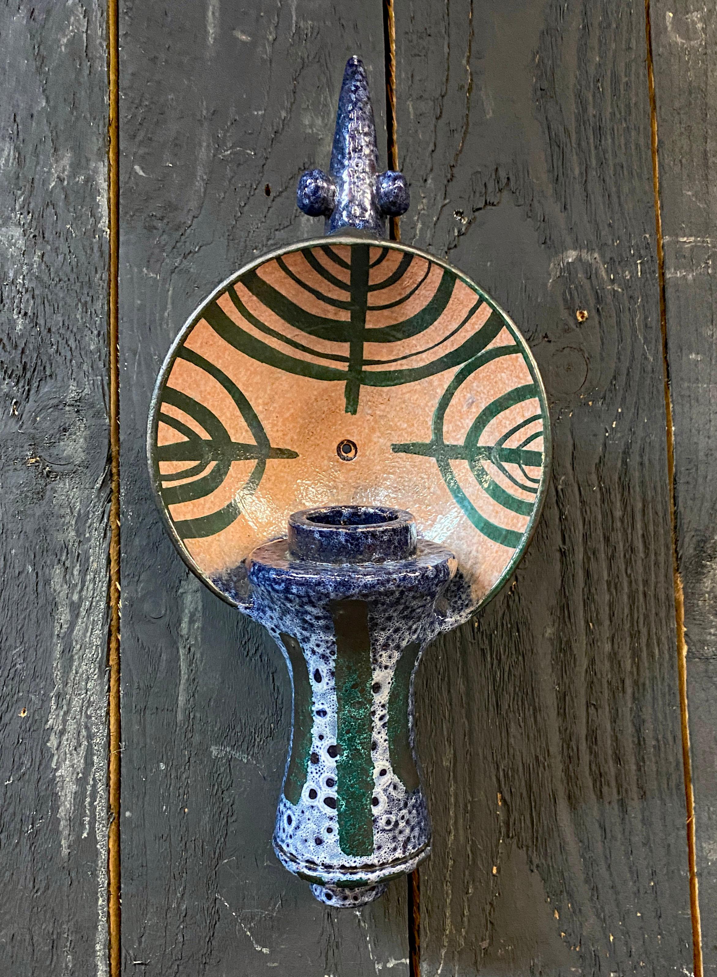 Boleslaw Danikowski High Enameled Ceramic Sculpture, France, 1950
 
Boleslaw Danikowski was the main ceramist to collaborate with Robert Guillerme and Jacques Chambron, for the 