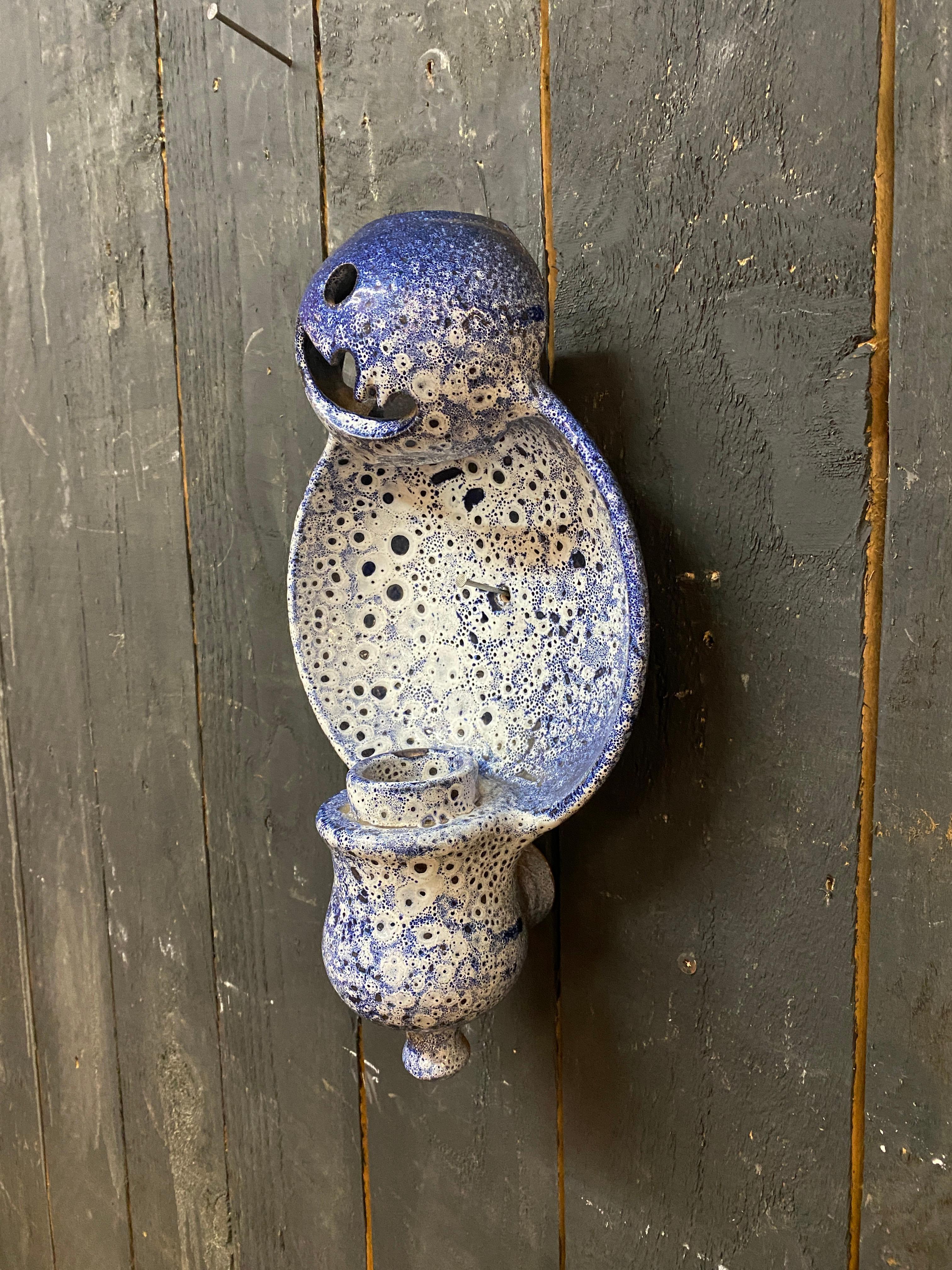 French Boleslaw Danikowski ceramic wall lamp, France, 1960 For Sale