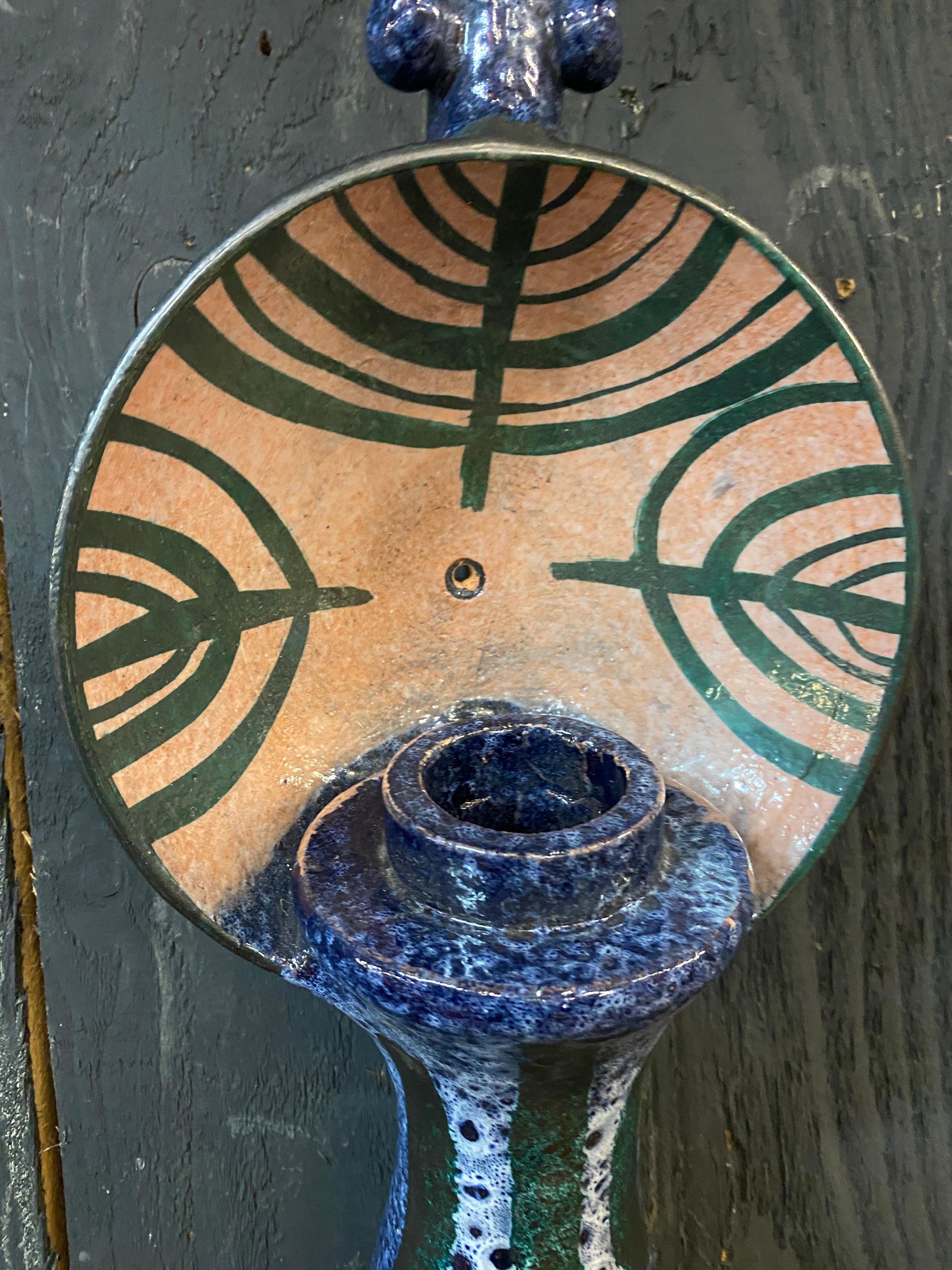 Ceramic Boleslaw Danikowski ceramic wall lamp, France, 1960 For Sale