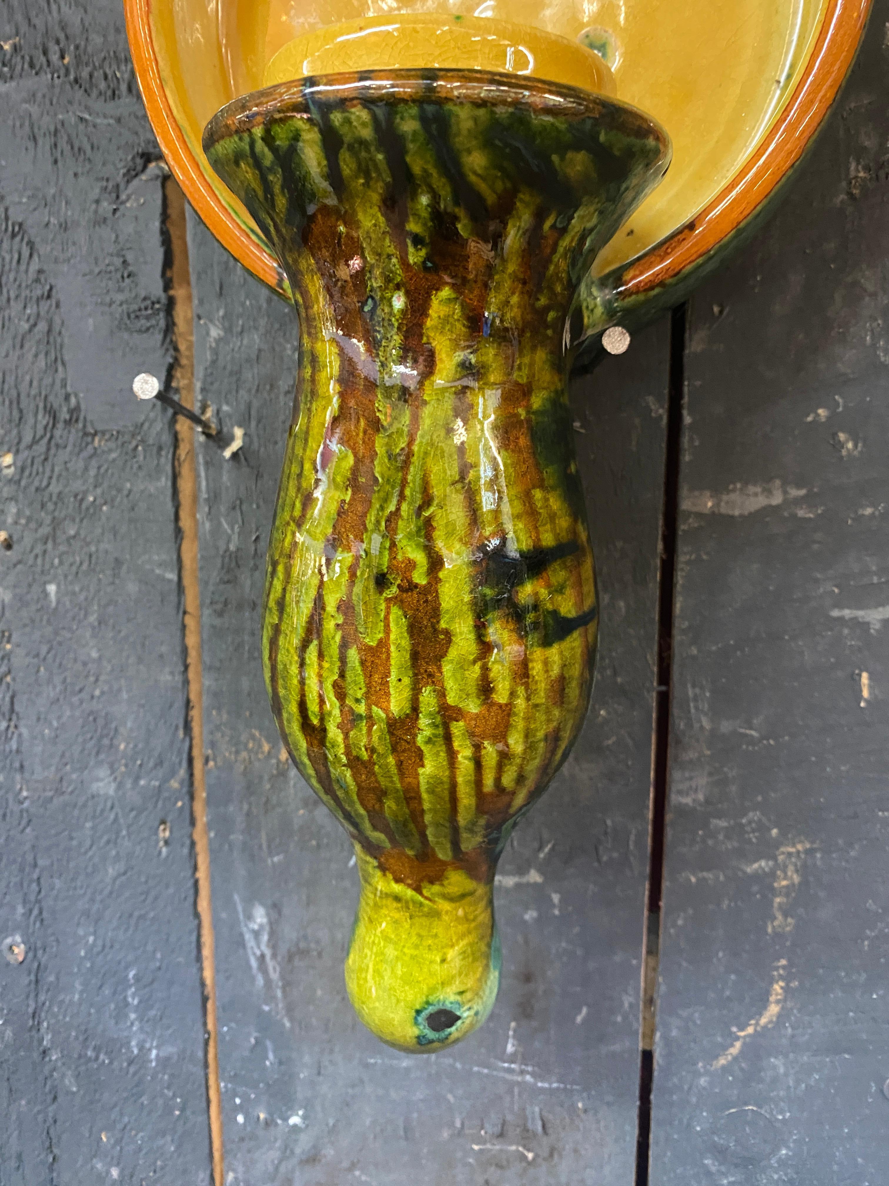 Ceramic Boleslaw Danikowski ceramic wall lamp, France, 1960 For Sale
