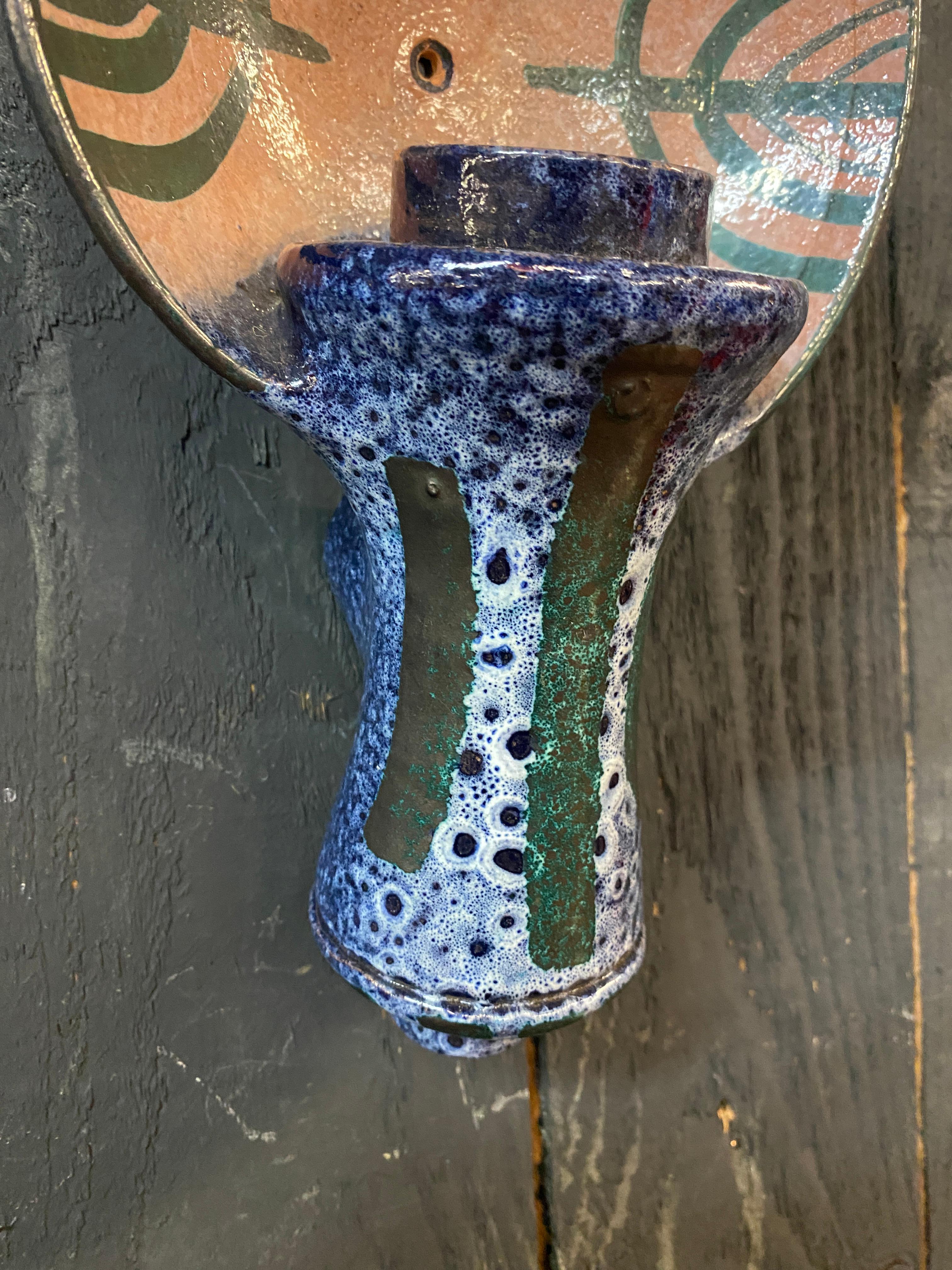 Boleslaw Danikowski ceramic wall lamp, France, 1960 For Sale 1