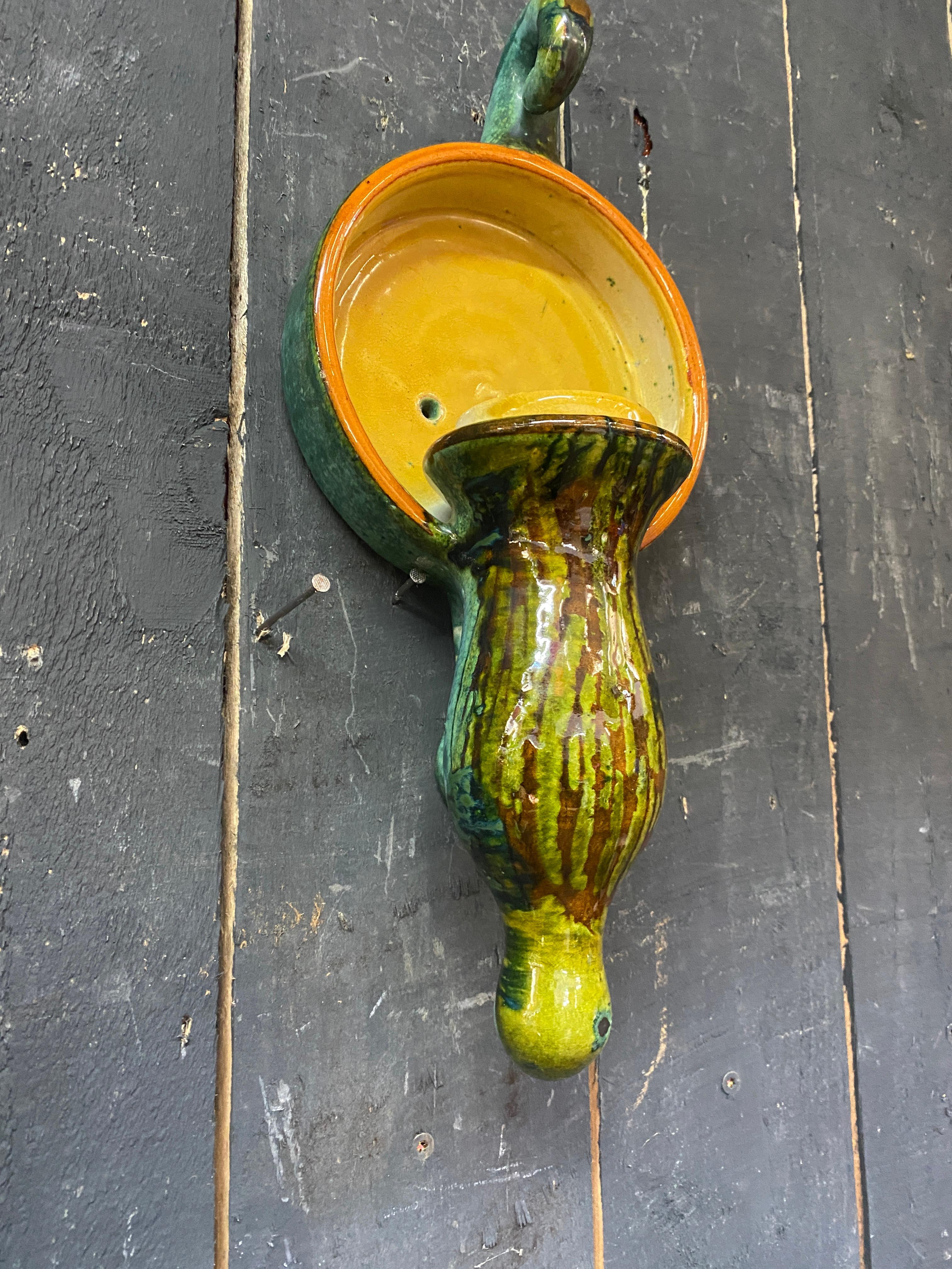 Boleslaw Danikowski ceramic wall lamp, France, 1960 For Sale 2