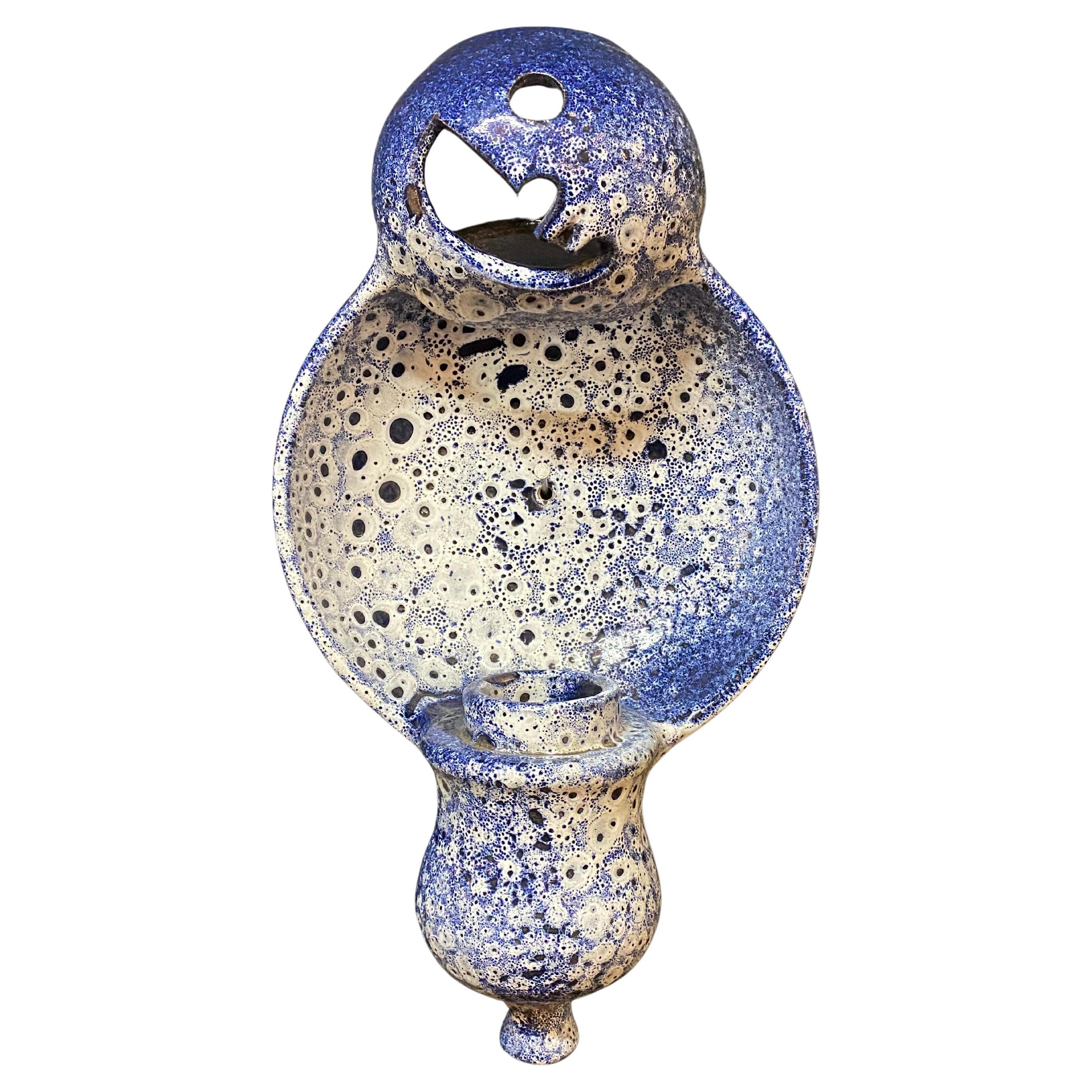 Boleslaw Danikowski ceramic wall lamp, France, 1960 For Sale