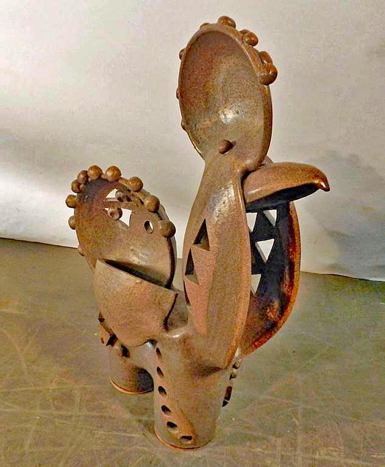 Boleslaw Danikowski High Enameled Ceramic Sculpture, France, 1950 In Good Condition For Sale In Mouscron, WHT
