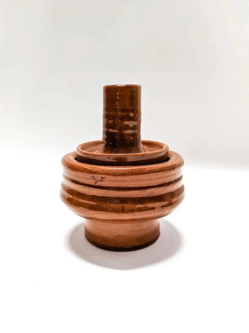 Mid-20th Century Boleslaw Danikowski High Enameled Ceramic Sculpture, France, 1950 For Sale