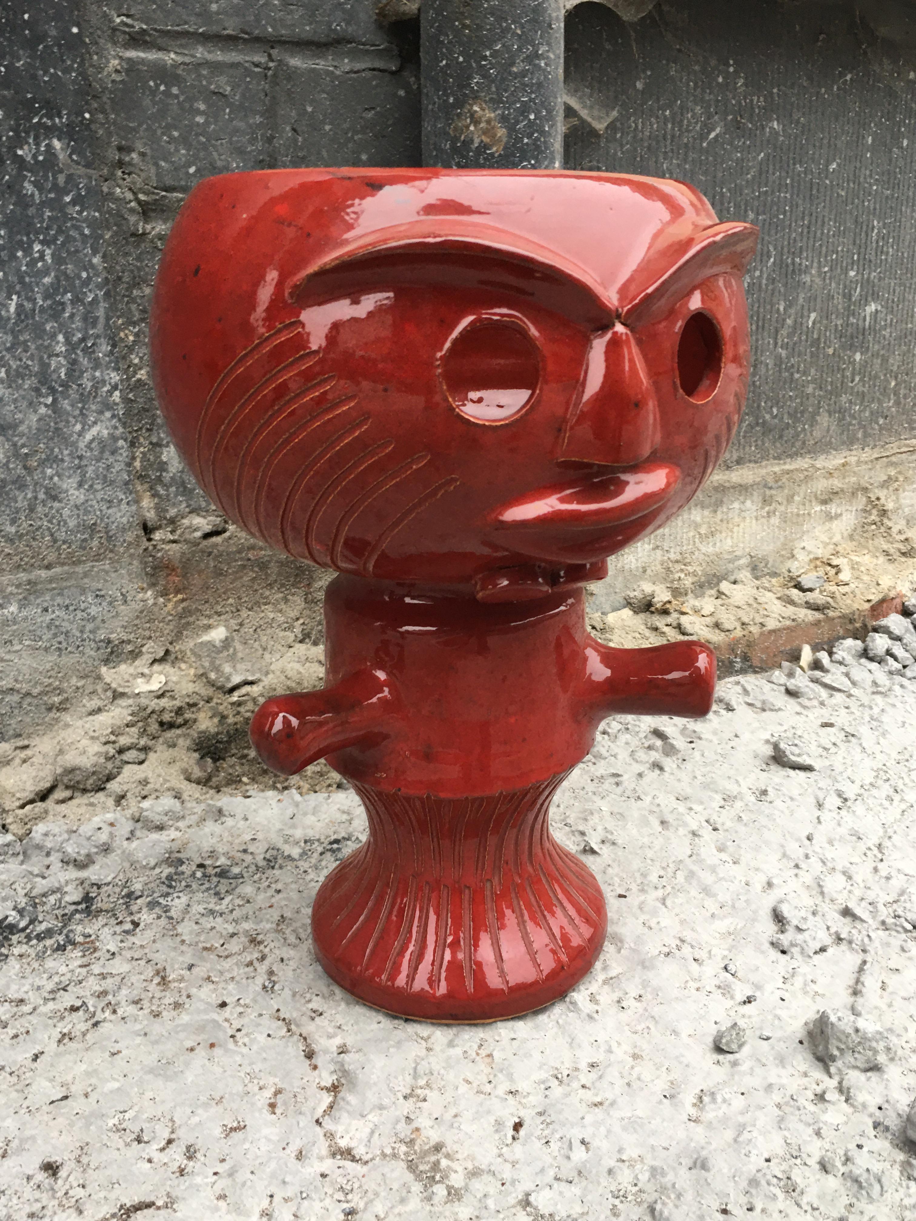 Boleslaw Danikowski, hoch emaillierte Keramik-Skulptur, Frankreich 1950 (20. Jahrhundert) im Angebot