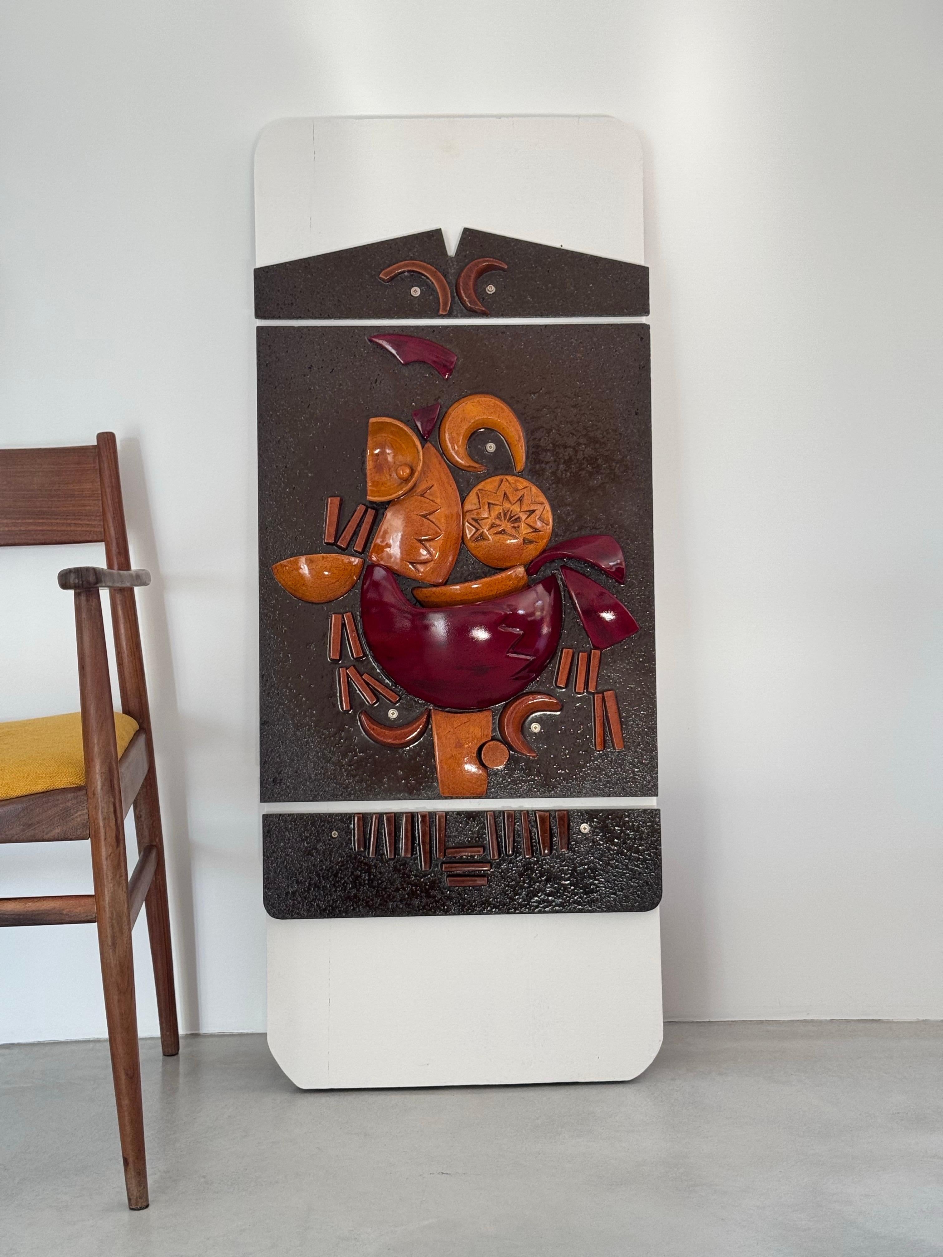 Boleslaw DANIKOWSKI Unique Wall-mounted Sculpture For Guillerme & Chambron 1970s For Sale 6