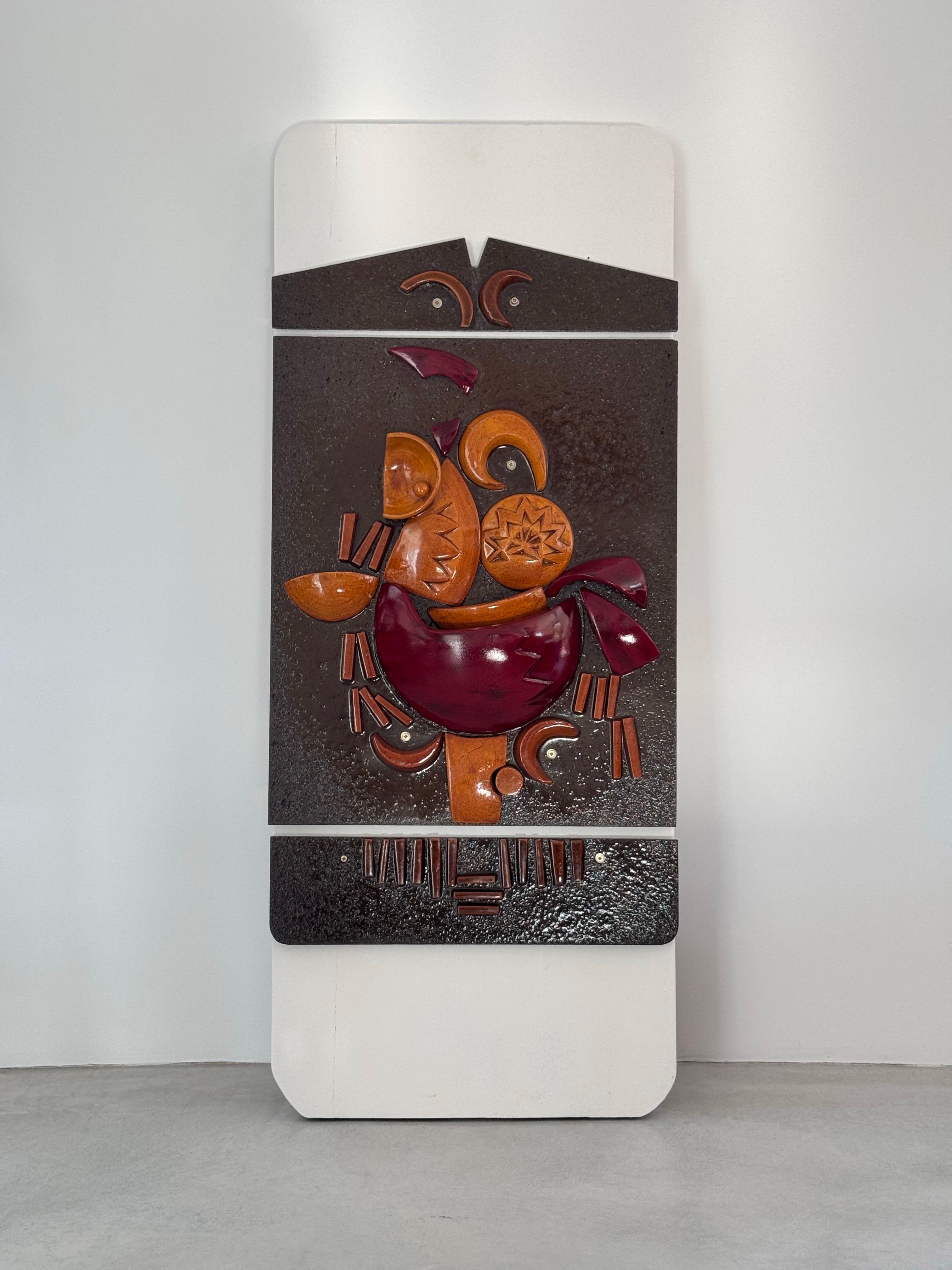 Boleslaw DANIKOWSKI Unique Wall-mounted Sculpture For Guillerme & Chambron 1970s For Sale 7