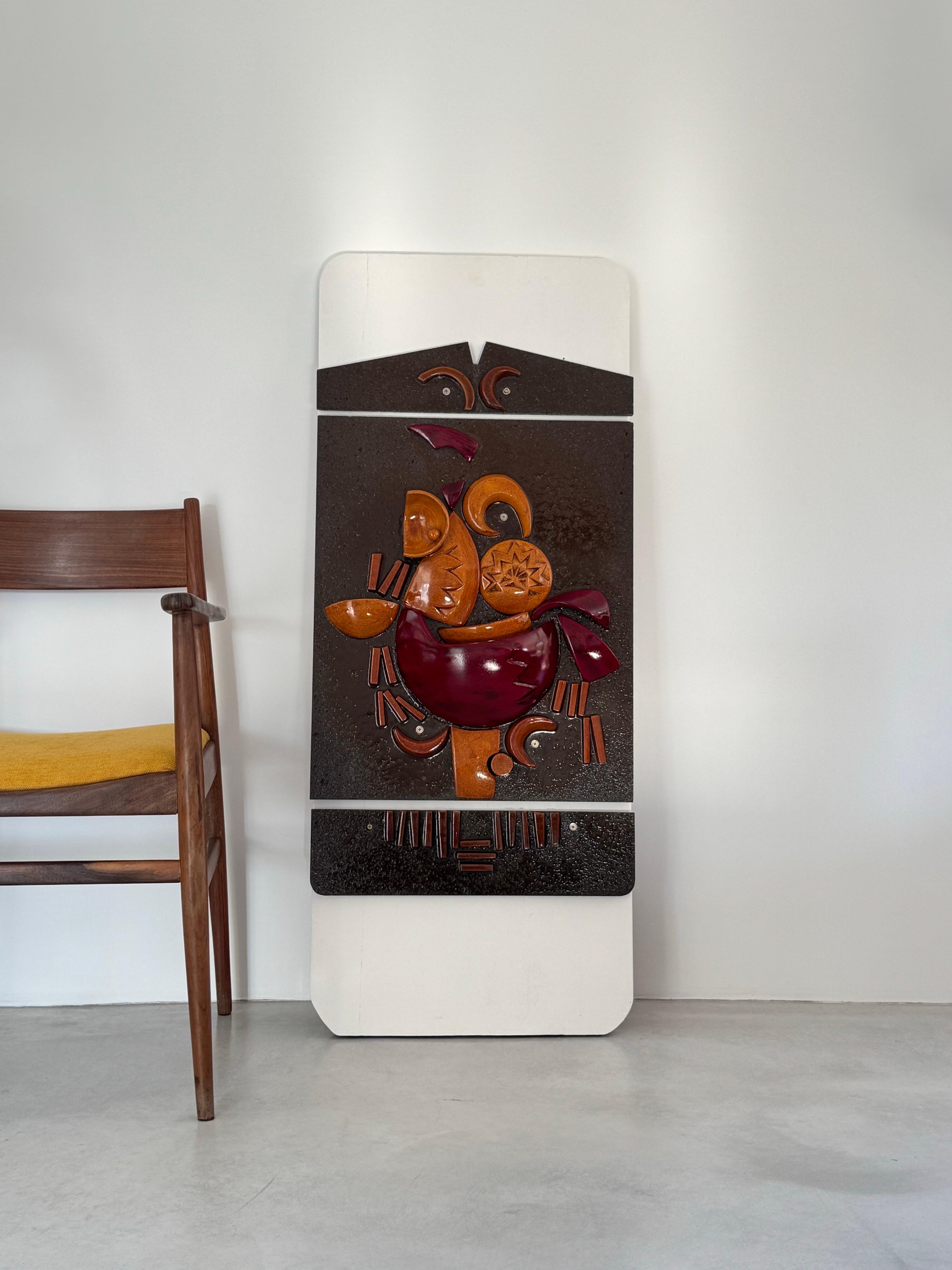 Boleslaw DANIKOWSKI Unique Wall-mounted Sculpture For Guillerme & Chambron 1970s For Sale 8