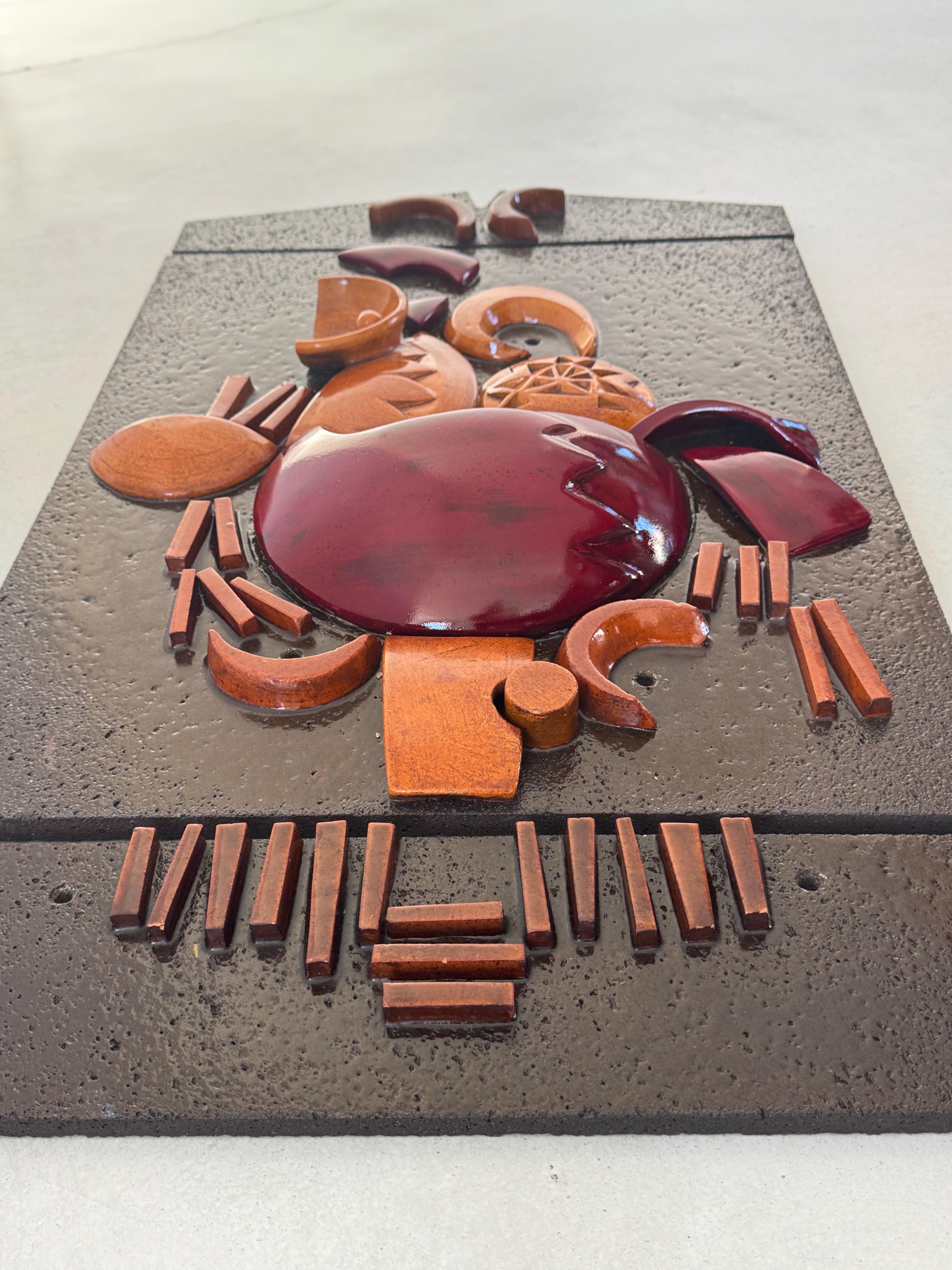 Hand-Crafted Boleslaw DANIKOWSKI Unique Wall-mounted Sculpture For Guillerme & Chambron 1970s For Sale