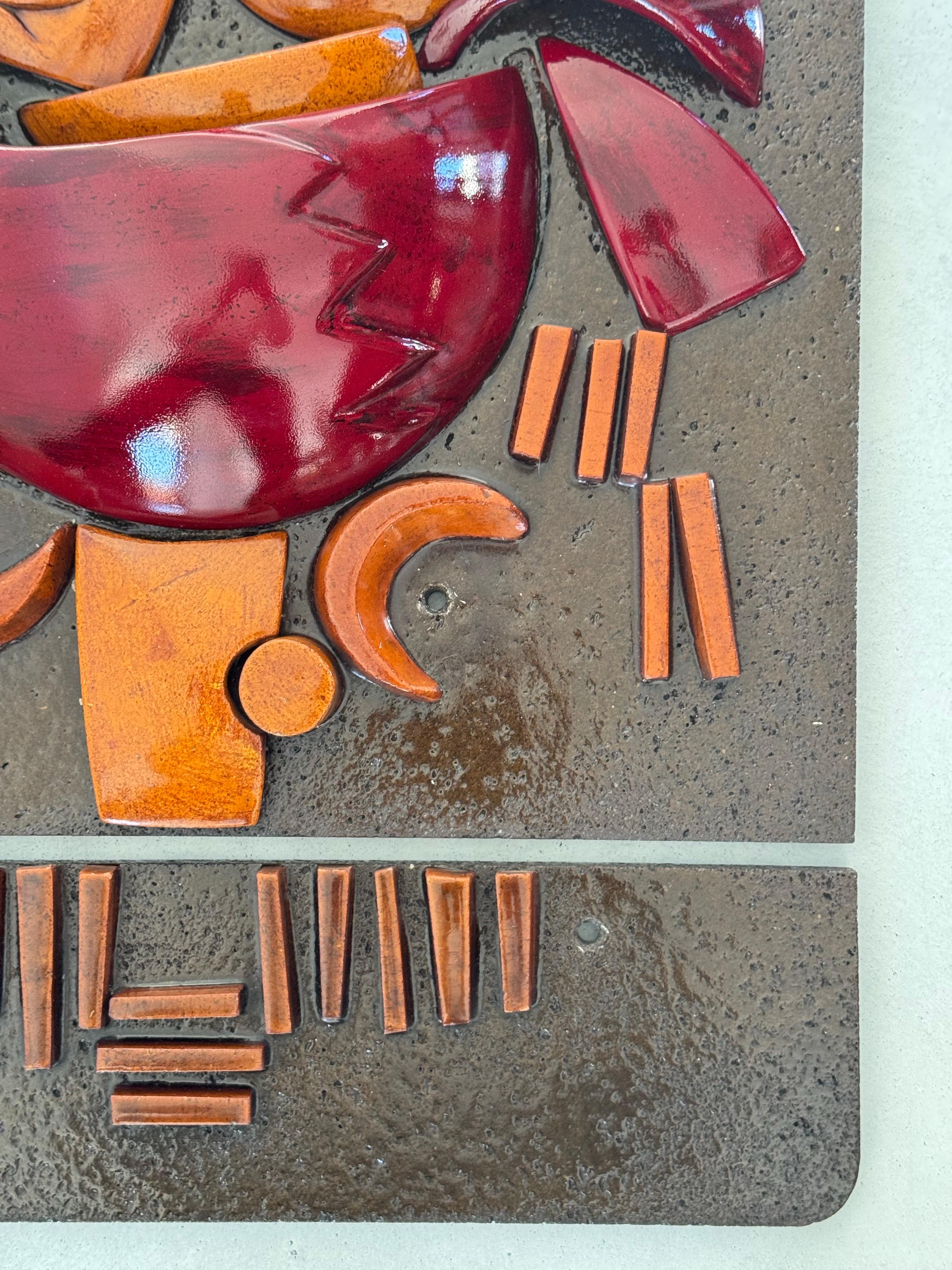 Boleslaw DANIKOWSKI Unique Wall-mounted Sculpture For Guillerme & Chambron 1970s For Sale 2