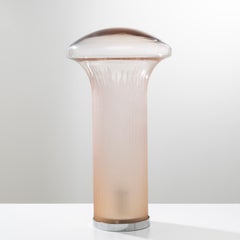 Grande lampe de bureau Boletus en verre soufflé et gravé de Paolo Venini, Venini