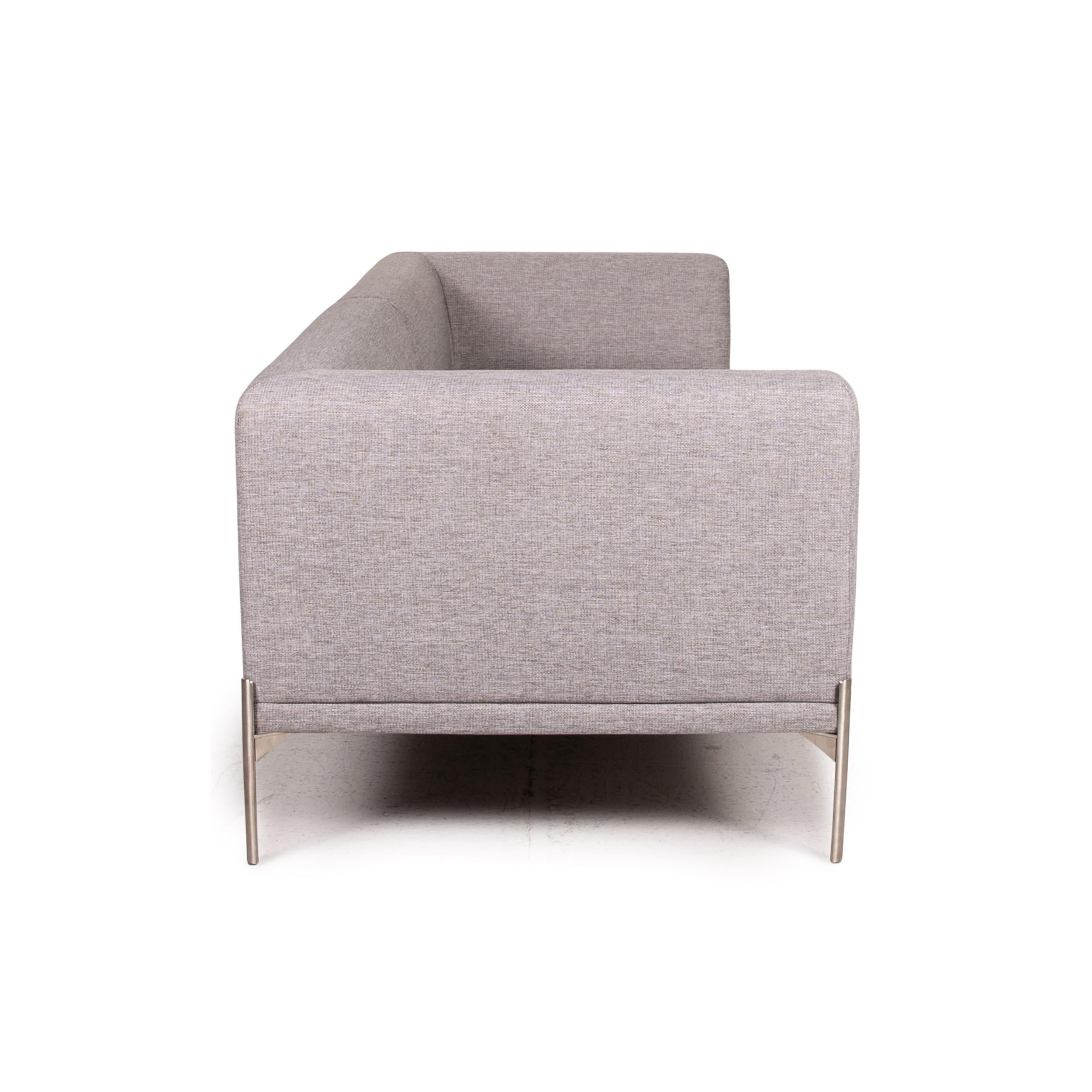 Contemporary Bolia Caisa Fabric Sofa Gray Light Gray Three-Seater Couch