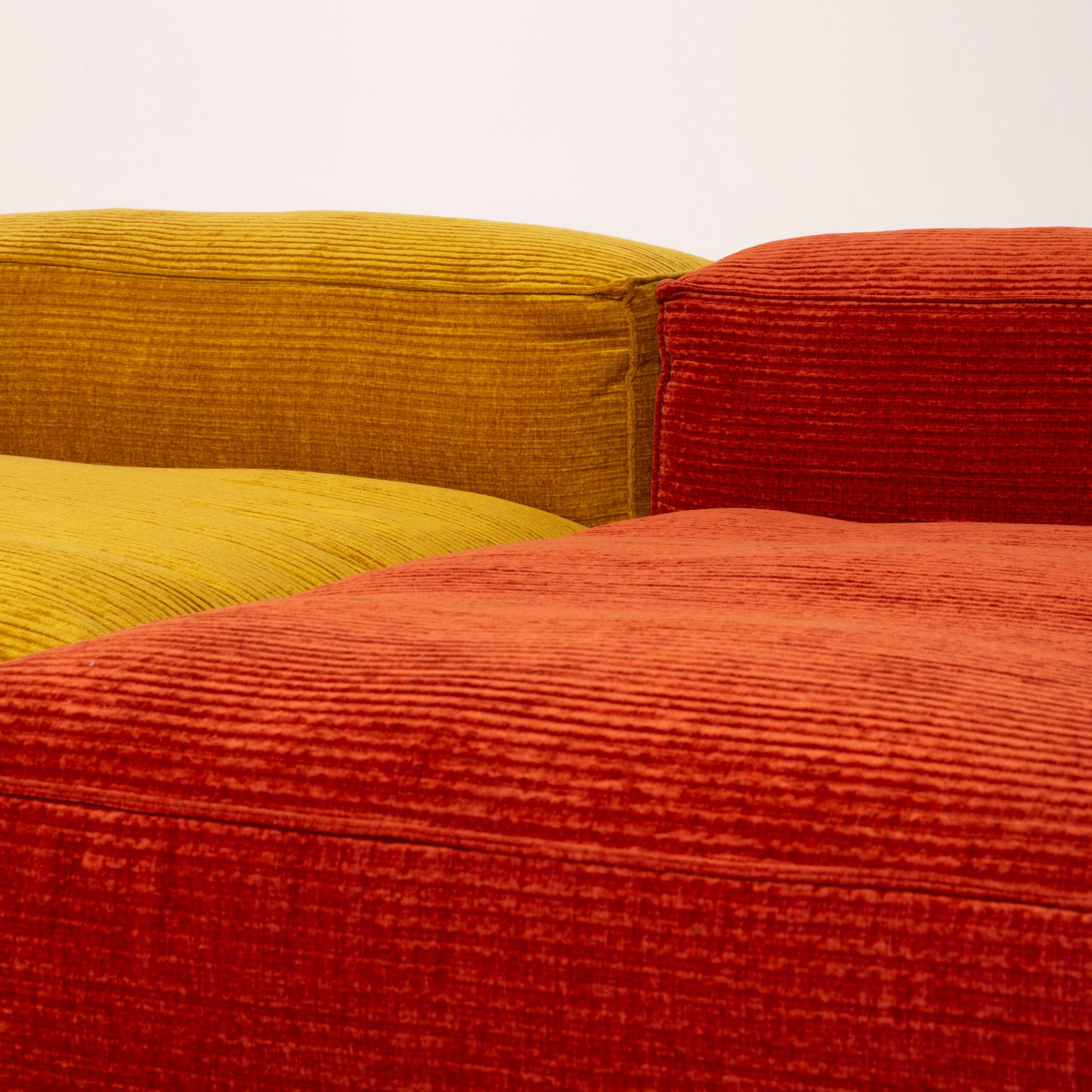 Bolia Cosima Fabric Sofa Orange Yellow Corner Sofa Ottoman Sofa Combination In Good Condition In Cologne, DE