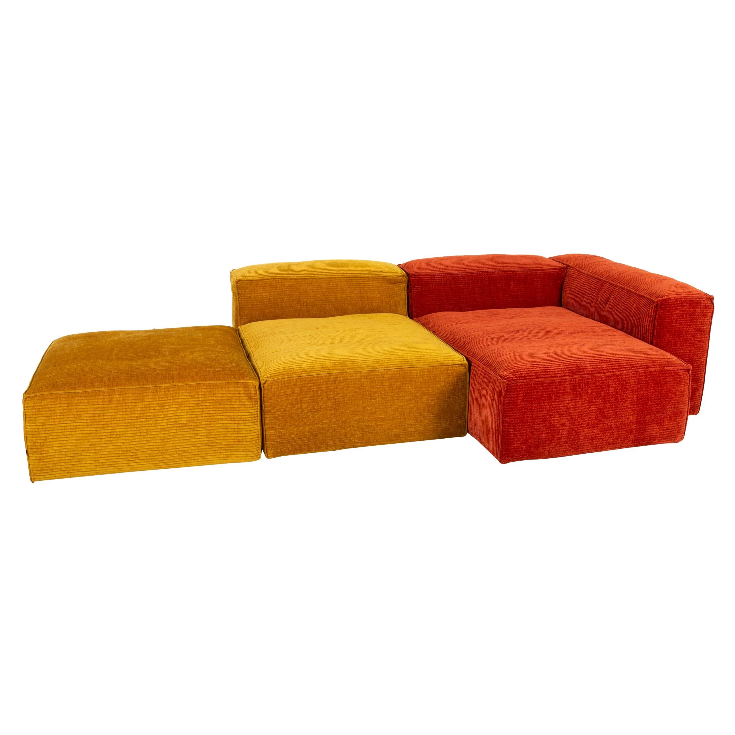 Bolia Cosima Fabric Sofa Orange Yellow Corner Sofa Ottoman Sofa Combination
