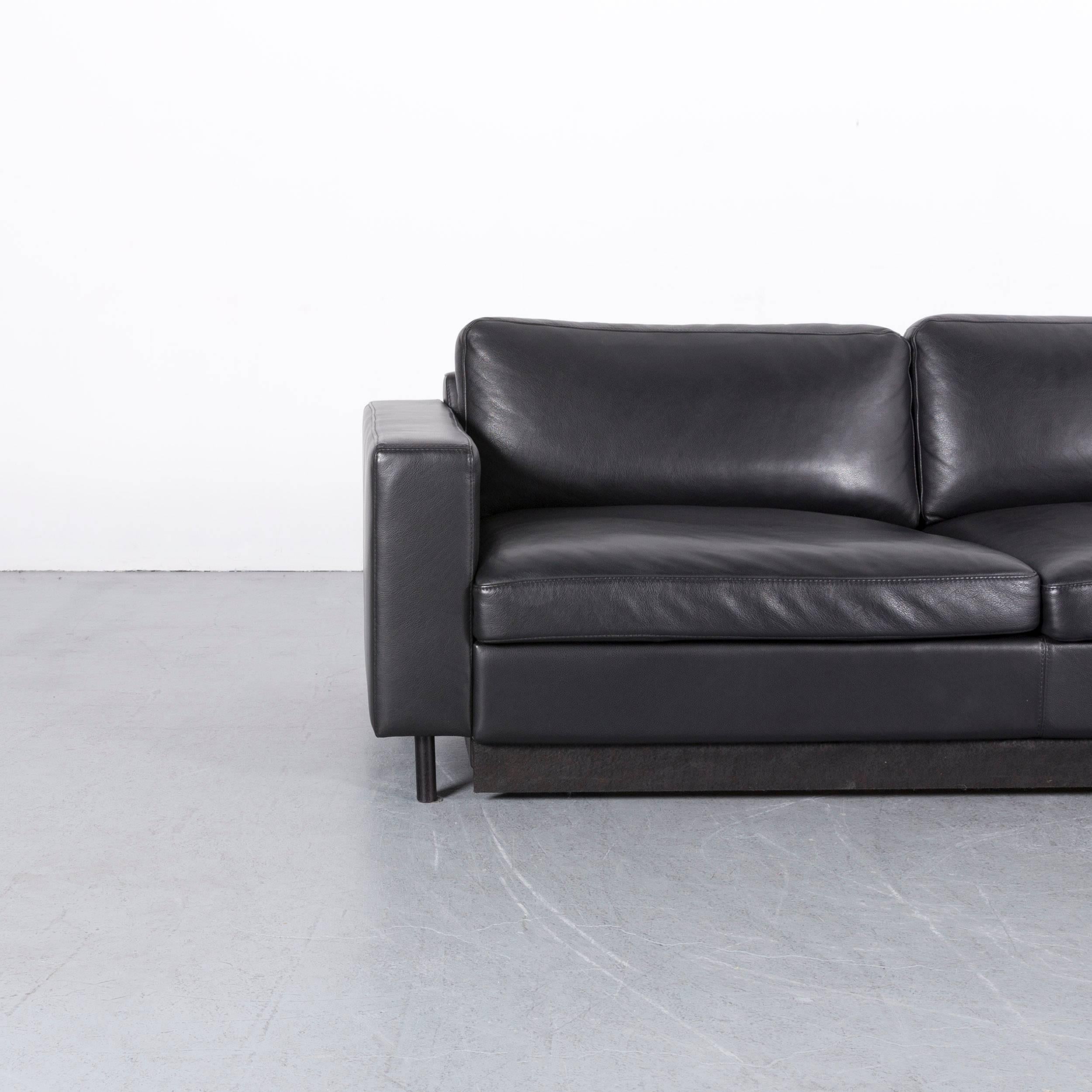 Bolia Leather Corner-Sofa Black Bed-Sofa In Excellent Condition In Cologne, DE