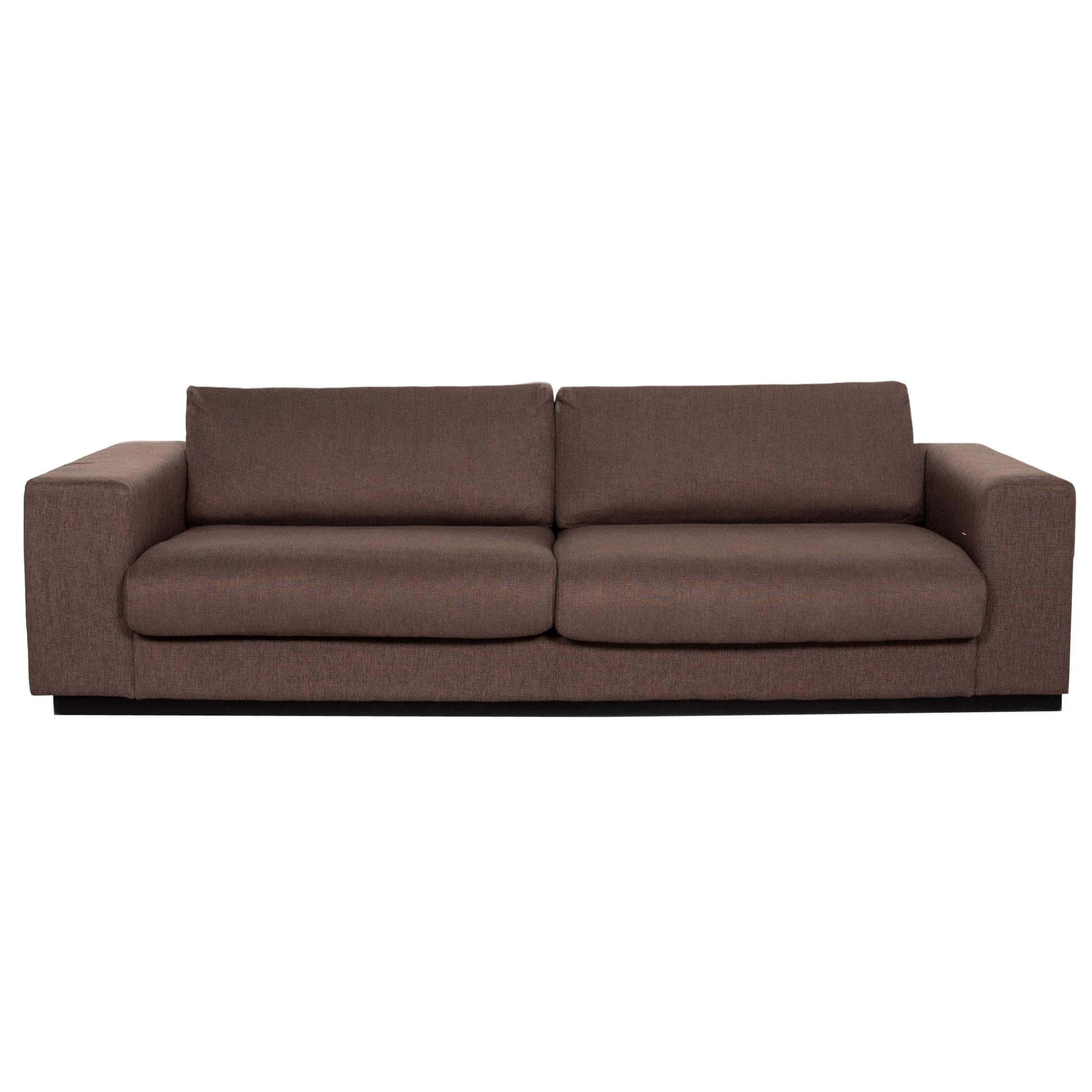 Bolia Sepia Fabric Sofa Brown Three-Seat Couch For Sale