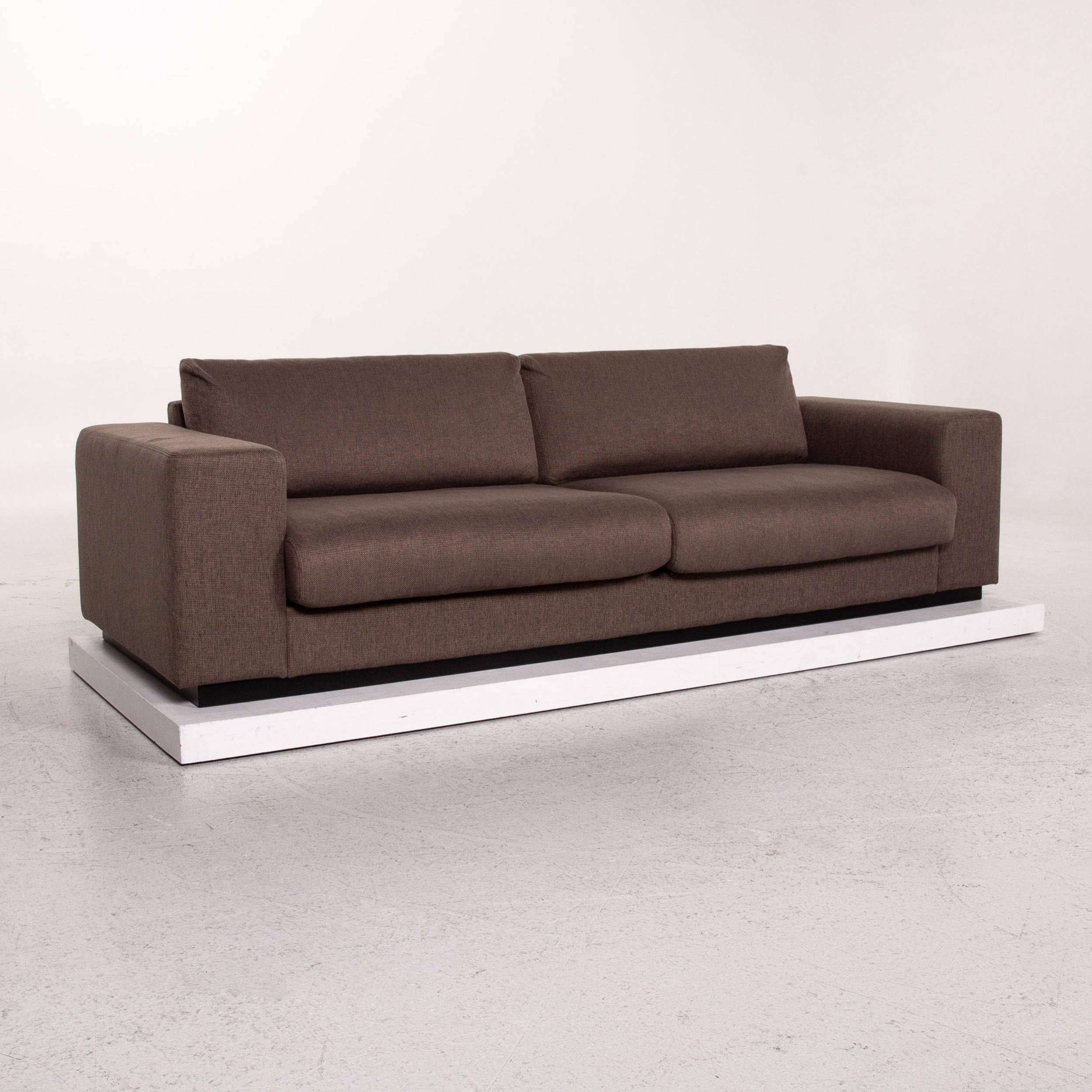 Modern Bolia Sepia Fabric Sofa Brown Three-Seat Couch For Sale