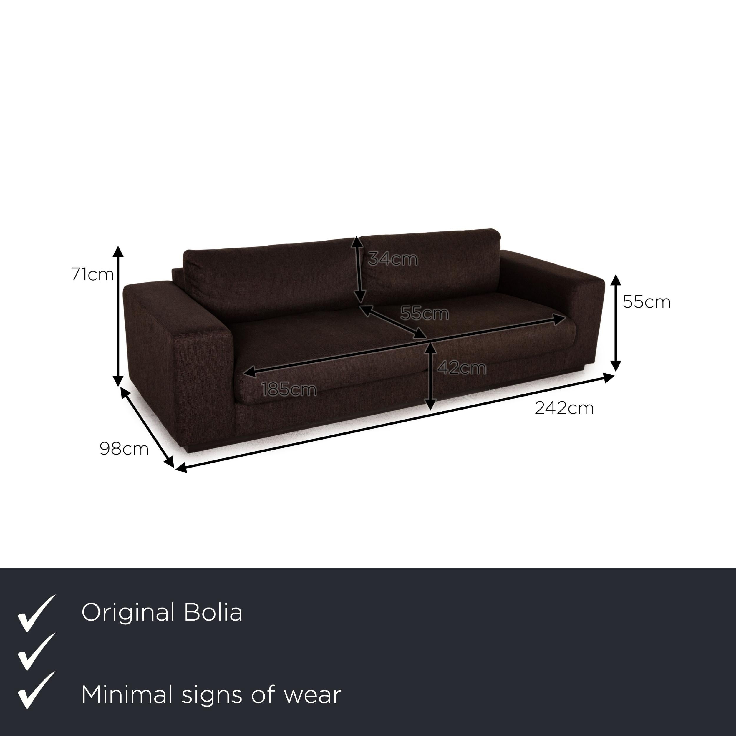 Bolia Sepia Fabric Sofa Dark Brown Three-Seater Couch For Sale at 1stDibs