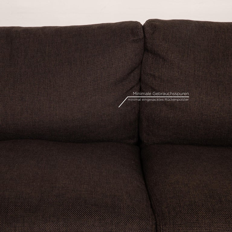 Bolia Sepia Fabric Sofa Dark Brown ThreeSeater Couch For Sale at