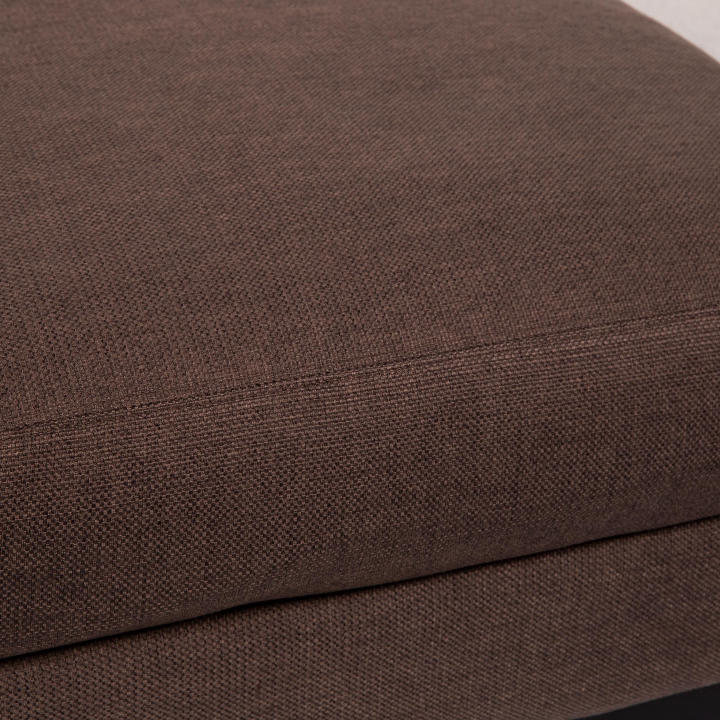 Modern Bolia Sepia Fabric Stool Brown Ottoman For Sale