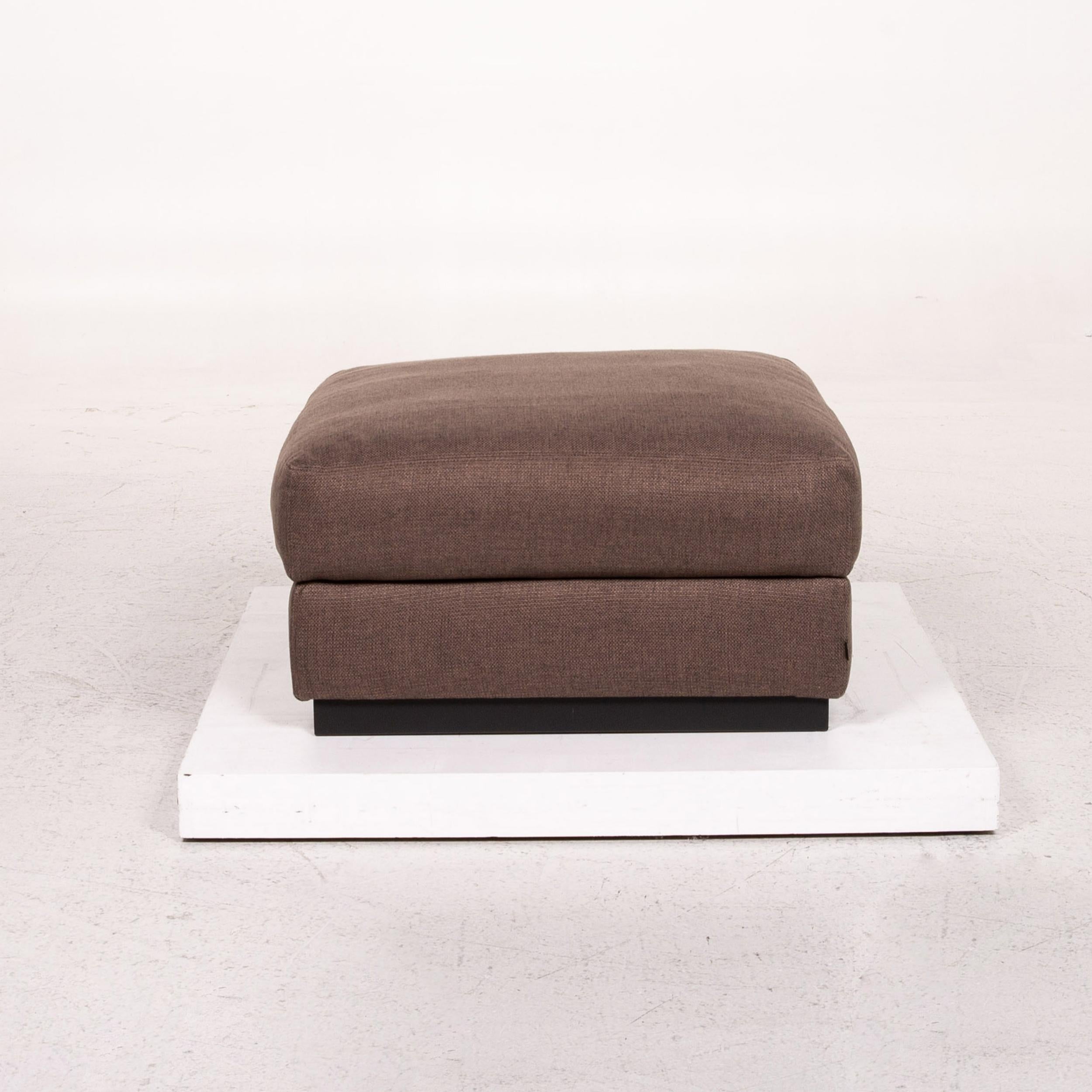 Bolia Sepia Fabric Stool Brown Ottoman For Sale 2