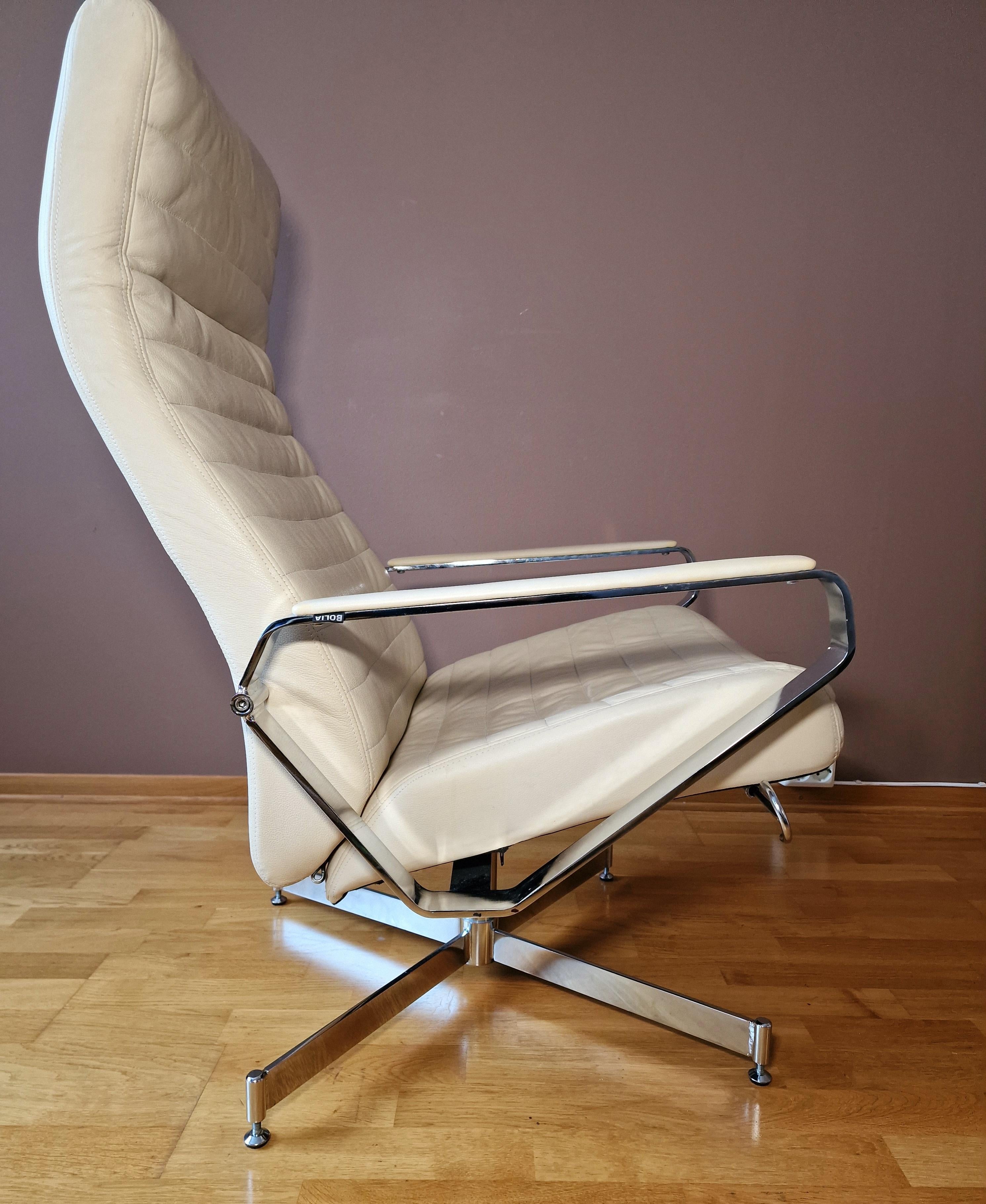 Late 20th Century Bolia Vitesse Office Swivel Leather Chair For Sale