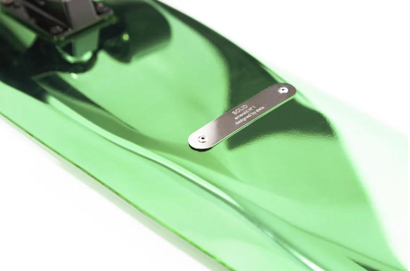 Bolid Stainless Steel Green Longboard/Mirror/Sculpture by Zieta In New Condition For Sale In Beverly Hills, CA