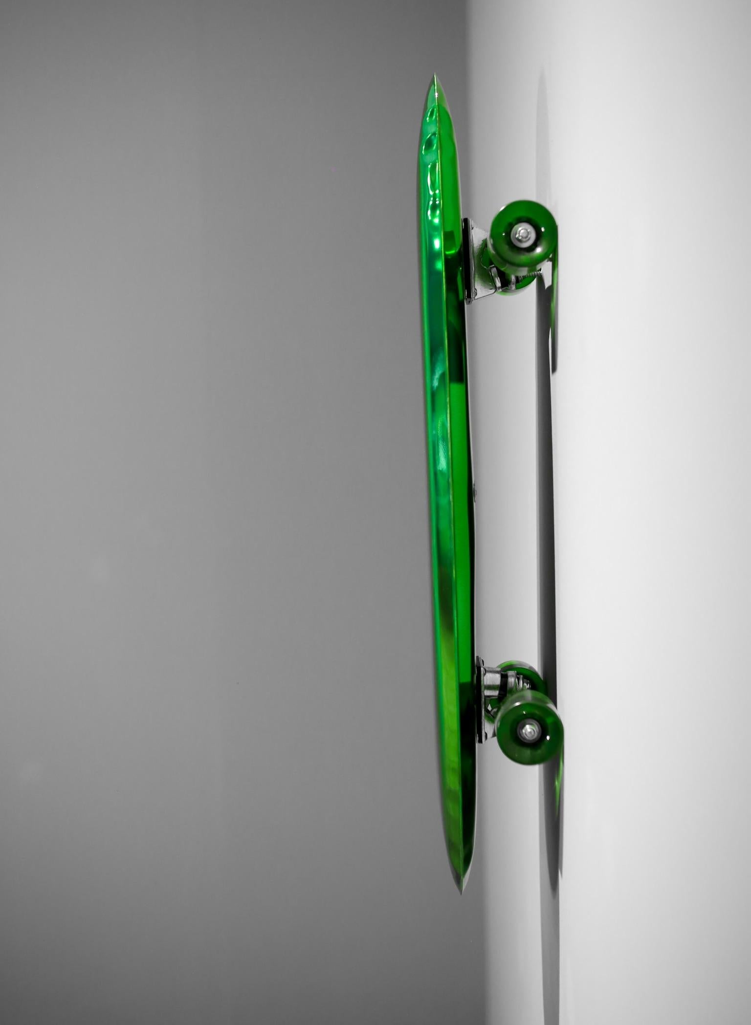Bolid Stainless Steel Green Longboard/Mirror/Sculpture by Zieta For Sale 1