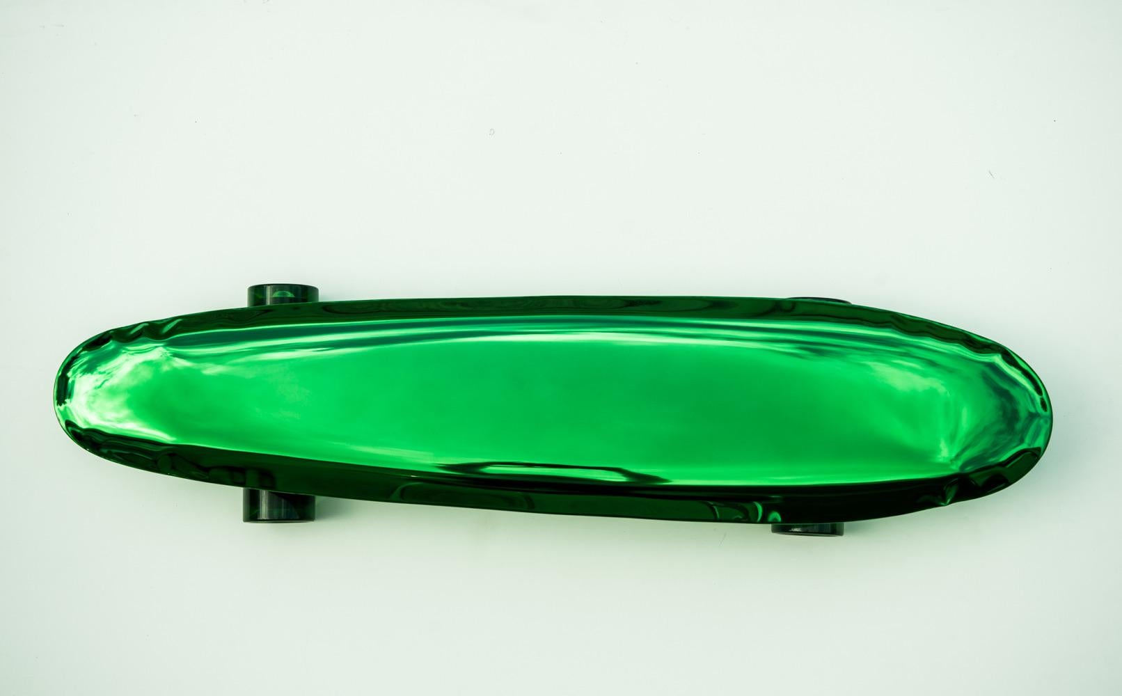 Bolid Stainless Steel Green Longboard/Mirror/Sculpture by Zieta For Sale 3