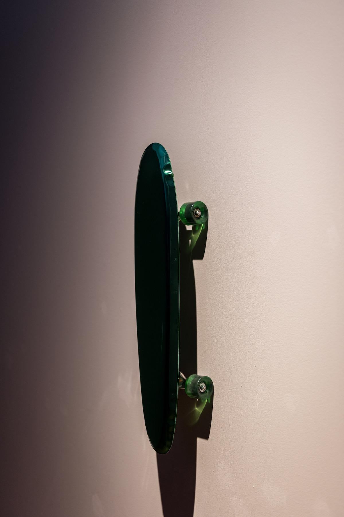 Bolid Stainless Steel Green Longboard/Mirror/Sculpture by Zieta For Sale 4