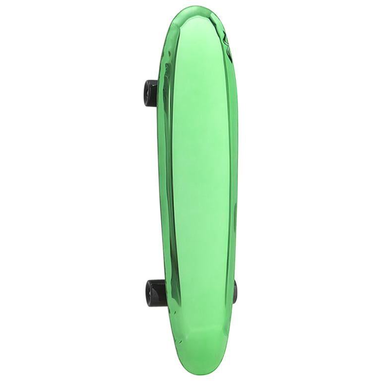 Bolid Stainless Steel Green Longboard/Mirror/Sculpture by Zieta For Sale