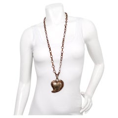 Bolin Hammered Copper & Sterling Silver Heart Pendent Necklace
