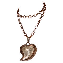 Collana con ciondolo a forma di cuore in rame martellato e argento sterling di BOLIN