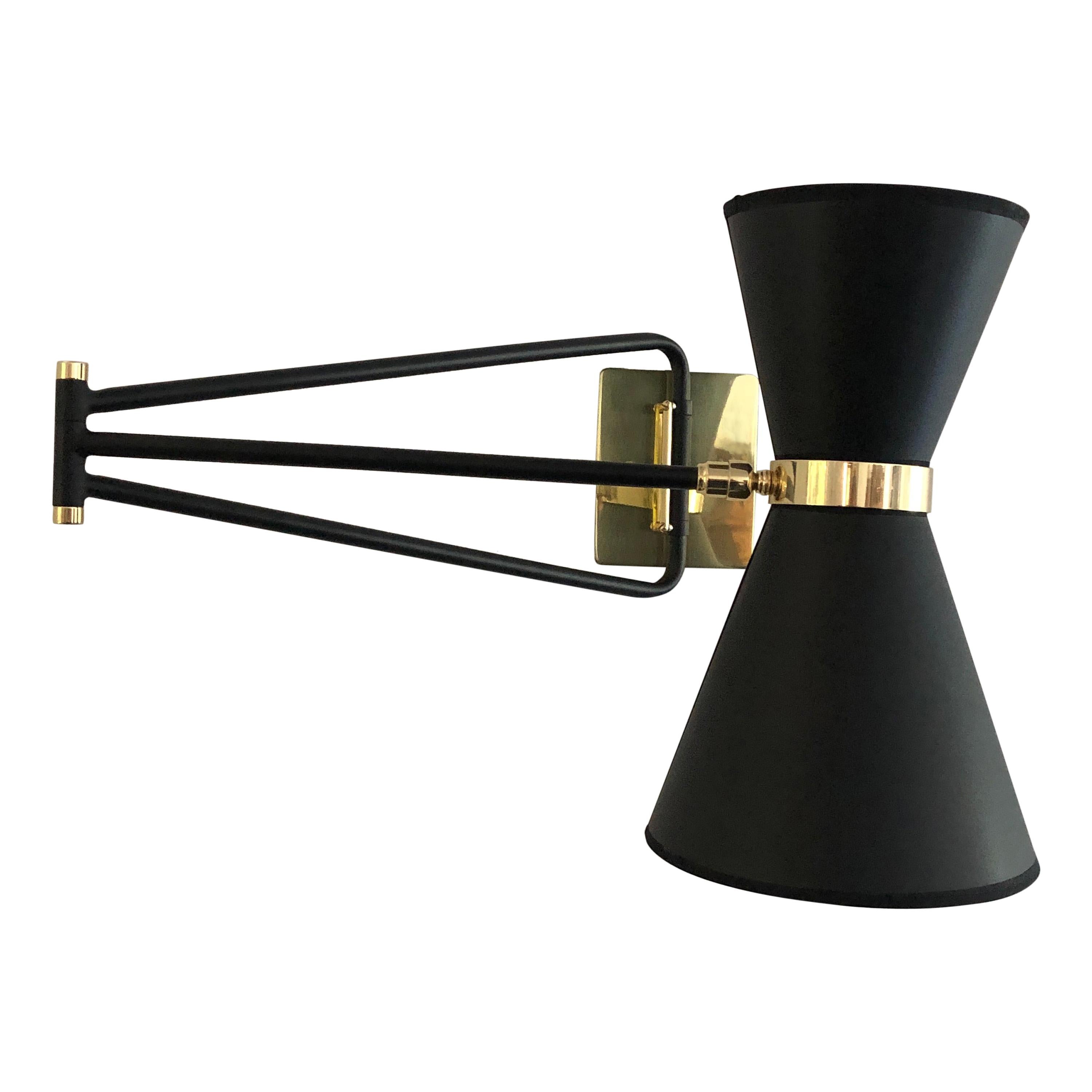 Bolivar Sconce, Black Paper Shade, by Bourgeois Boheme Atelier For Sale