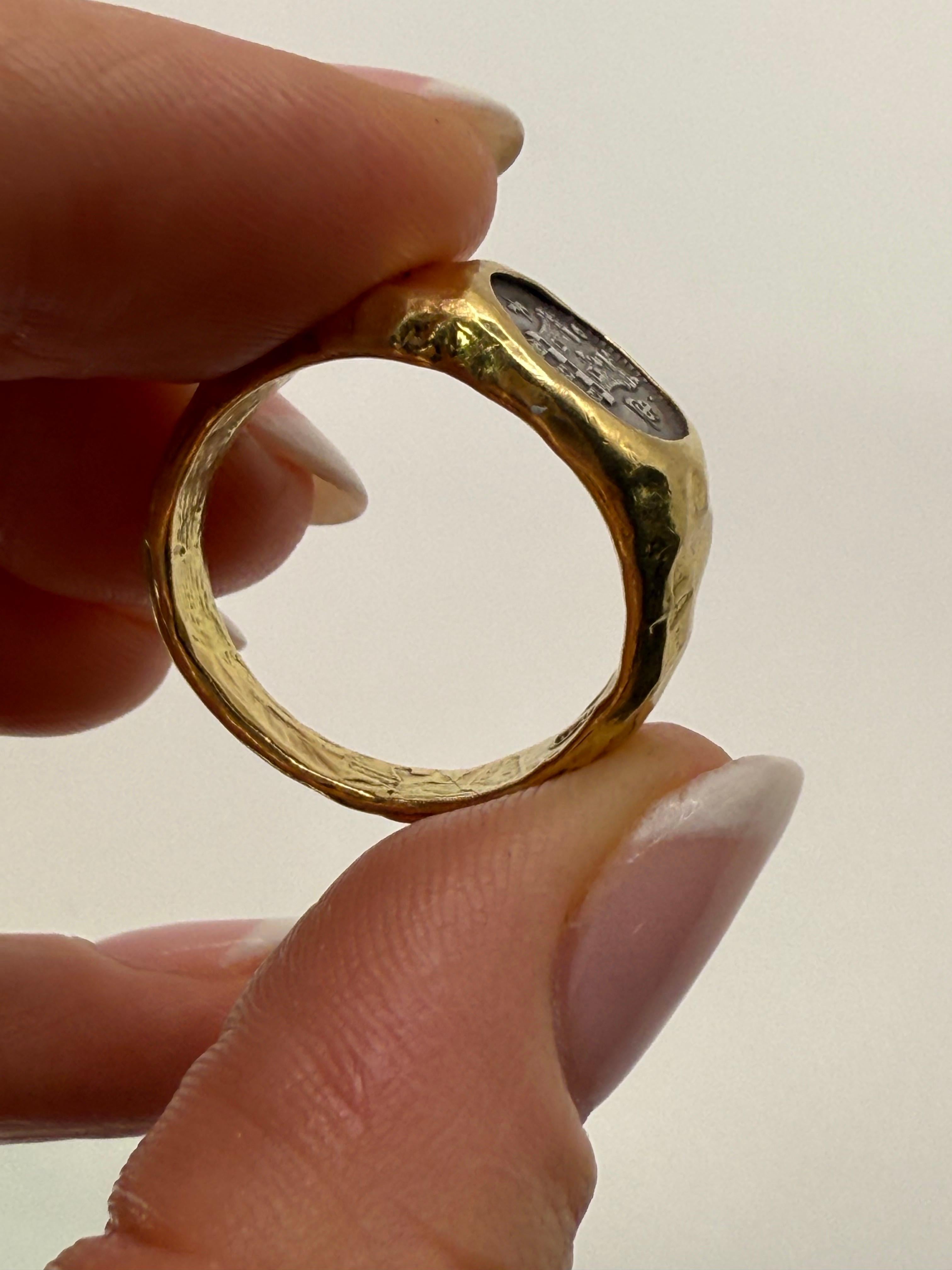 Bolivia Coin yellow ring 18KT gold handmade ring custom For Sale 6