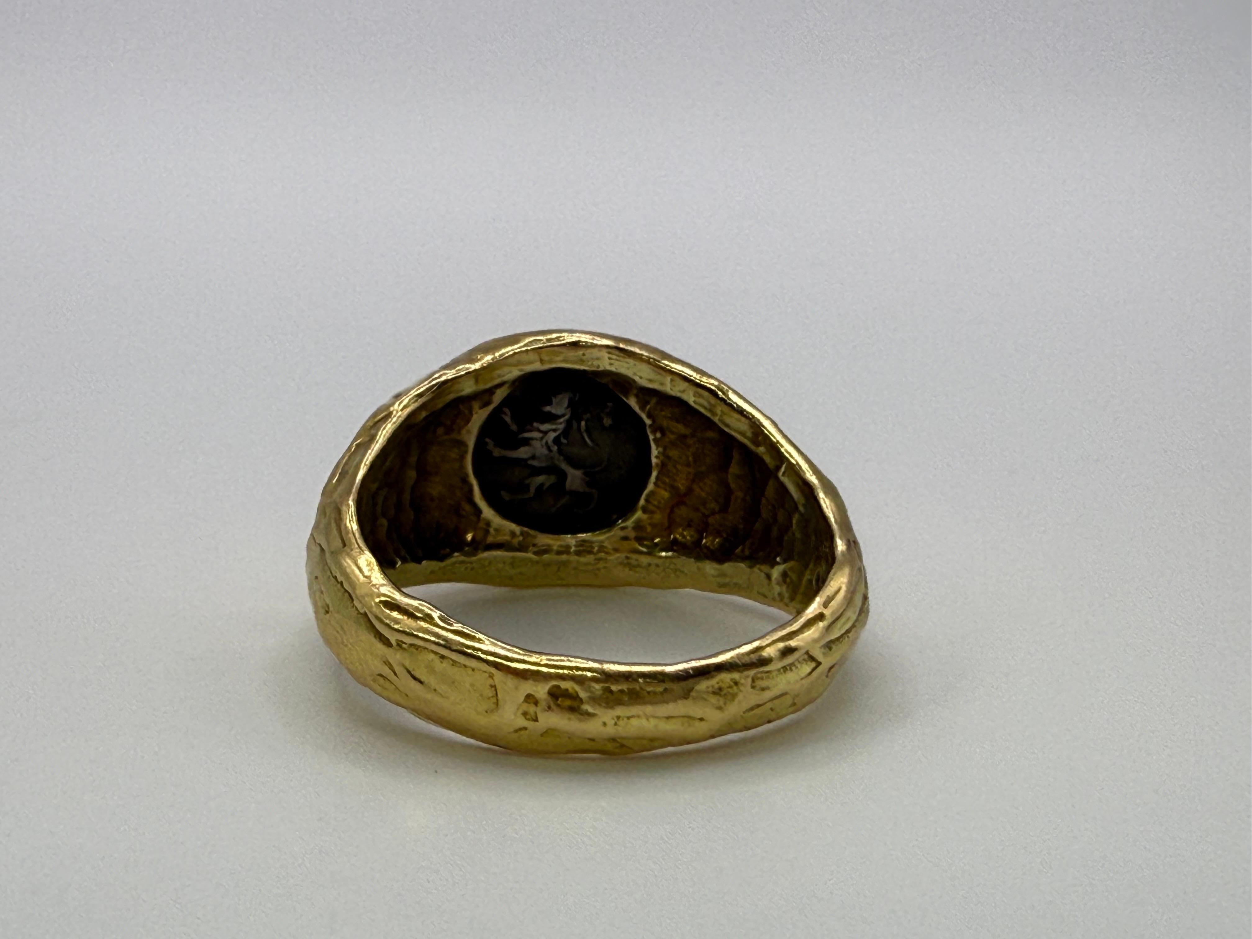 Women's or Men's Bolivia Coin yellow ring 18KT gold handmade ring custom For Sale