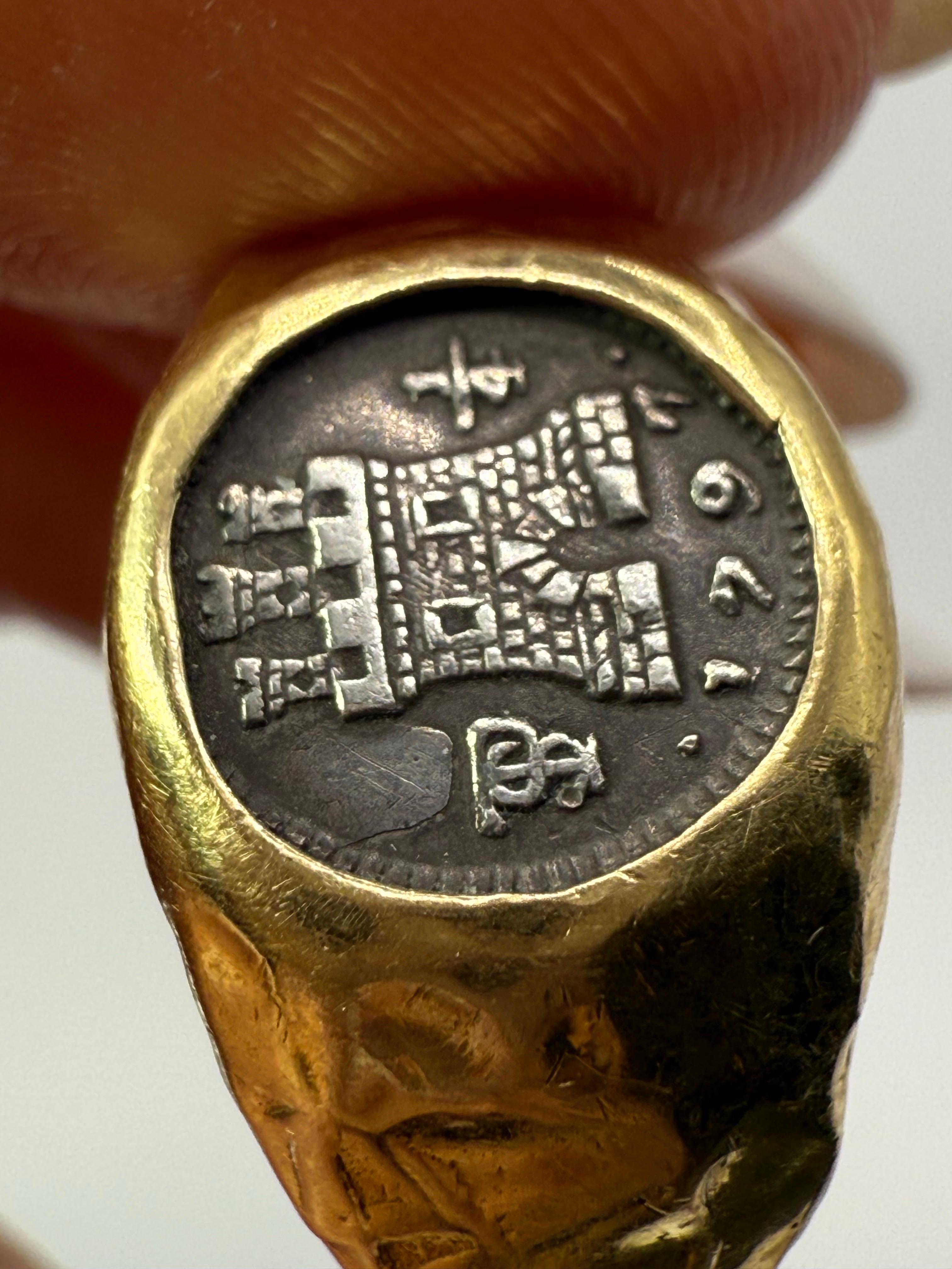 Bolivia Coin yellow ring 18KT gold handmade ring custom For Sale 1